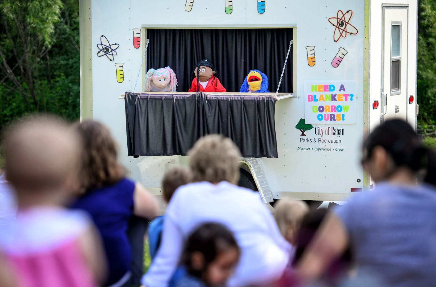 Kids of all ages attended the Eagan Puppet Wagon&#x2019;s show in O&#x2019;Leary Park, Eagan. The performances have a theme, such as science, each week.