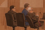 Anton Lazzaro and his attorneys during opening statements at his federal sex trafficking trial Wednesday.