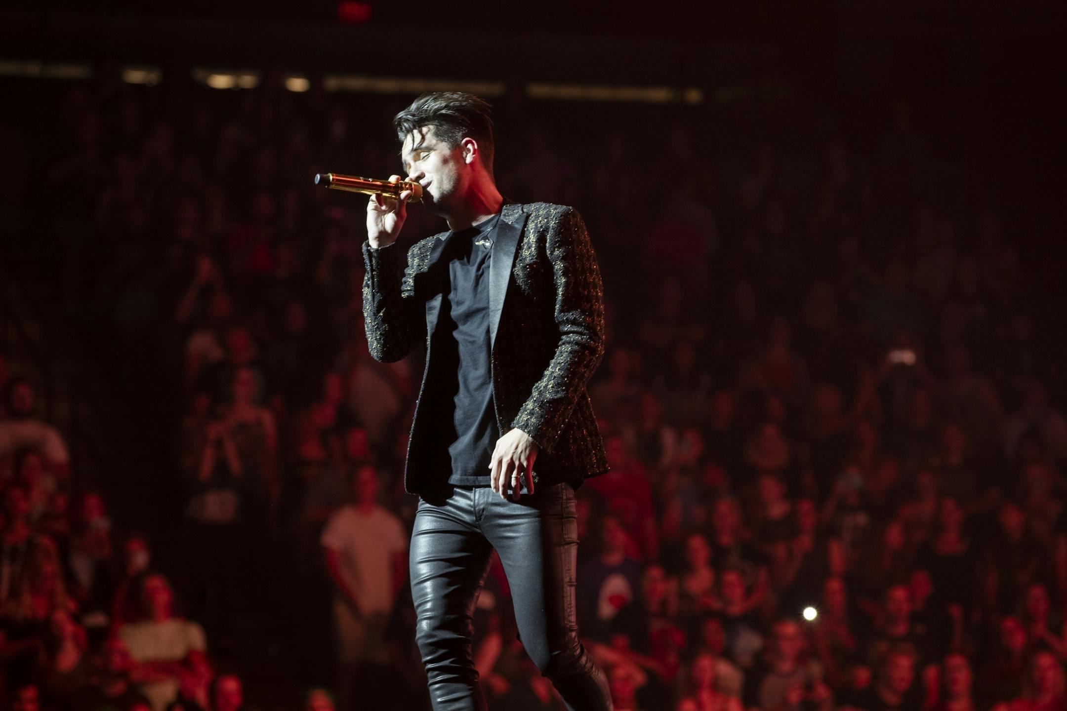Brendon Urie, lead singer of Panic! at the Disco, performed at the Target Center in Minneapolis, Minn., on July 11, 2018.