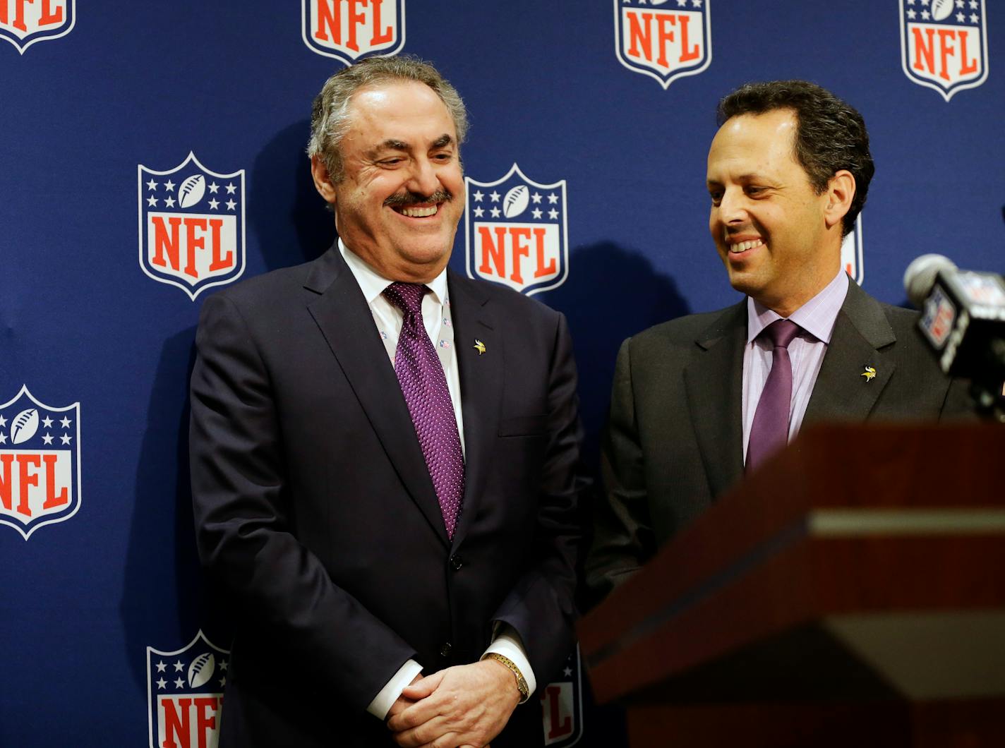 Vikings owners Zygi Wilf, left, and Mark Wilf.