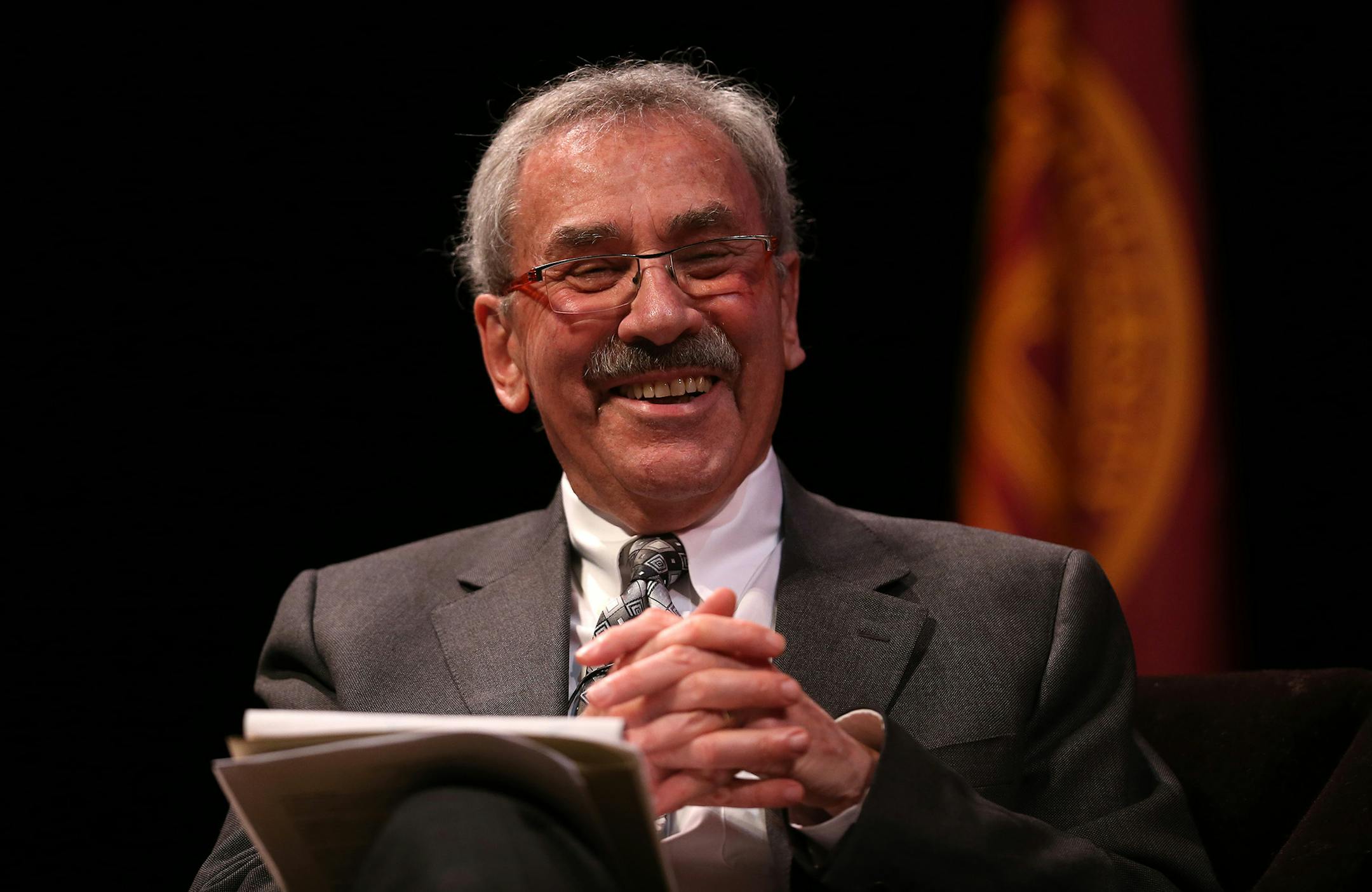 Past University of Minnesota president Kenneth Keller participates in a panel discussion with six presidents of the University of Minnesota at Northrop Auditorium in Minneapolis on Monday, May 4, 2015. ] LEILA NAVIDI leila.navidi@startribune.com /