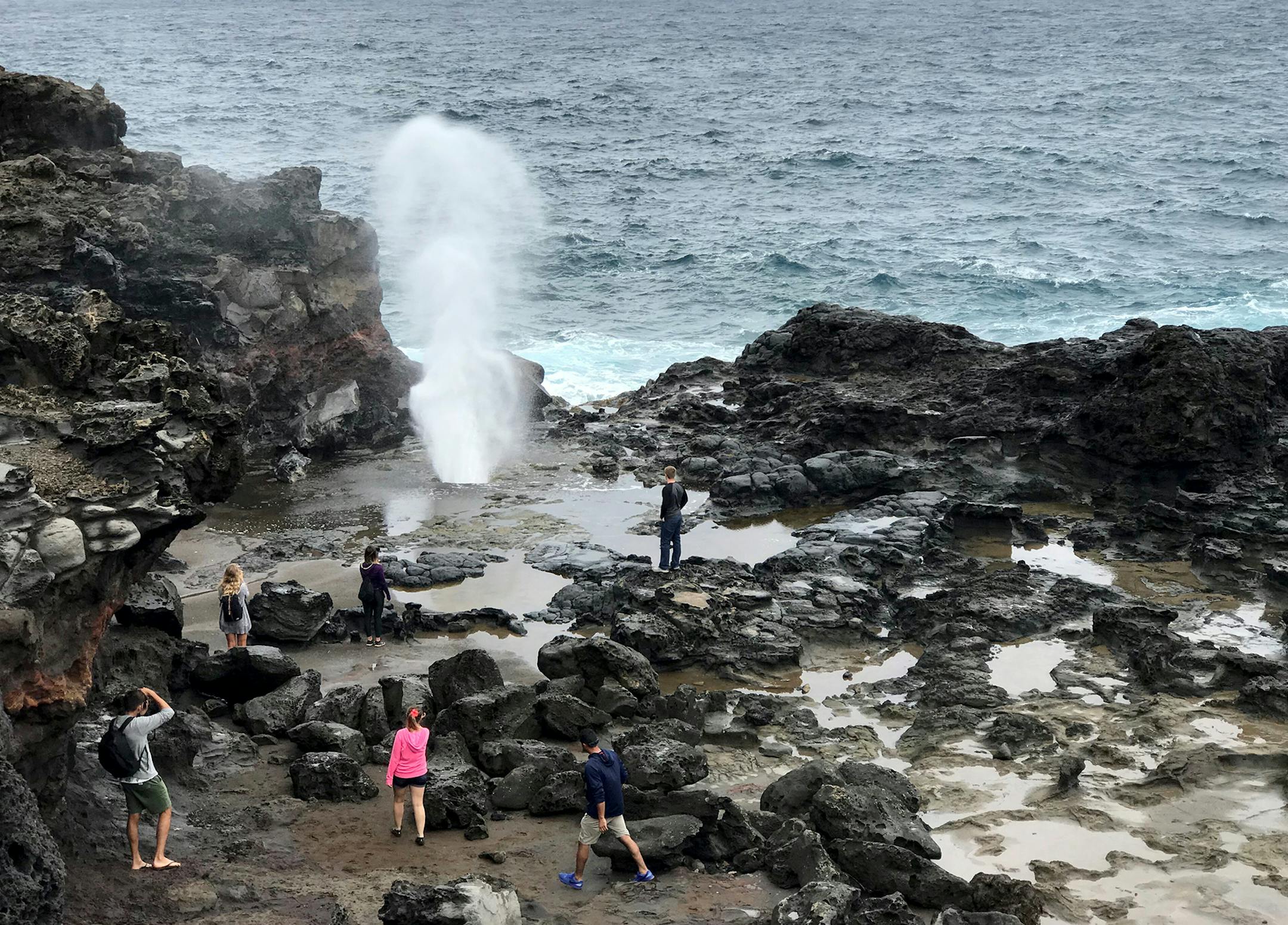 Tourists get close -- too close for safety -- to a blowhole in Maui. Kerri Westenberg/Star Tribune