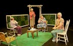 Cheryl Willis, Janis Hardy, Maria Asp and Barbra Berlovitz play women gathering for a free-associative chat in "Escaped Alone."