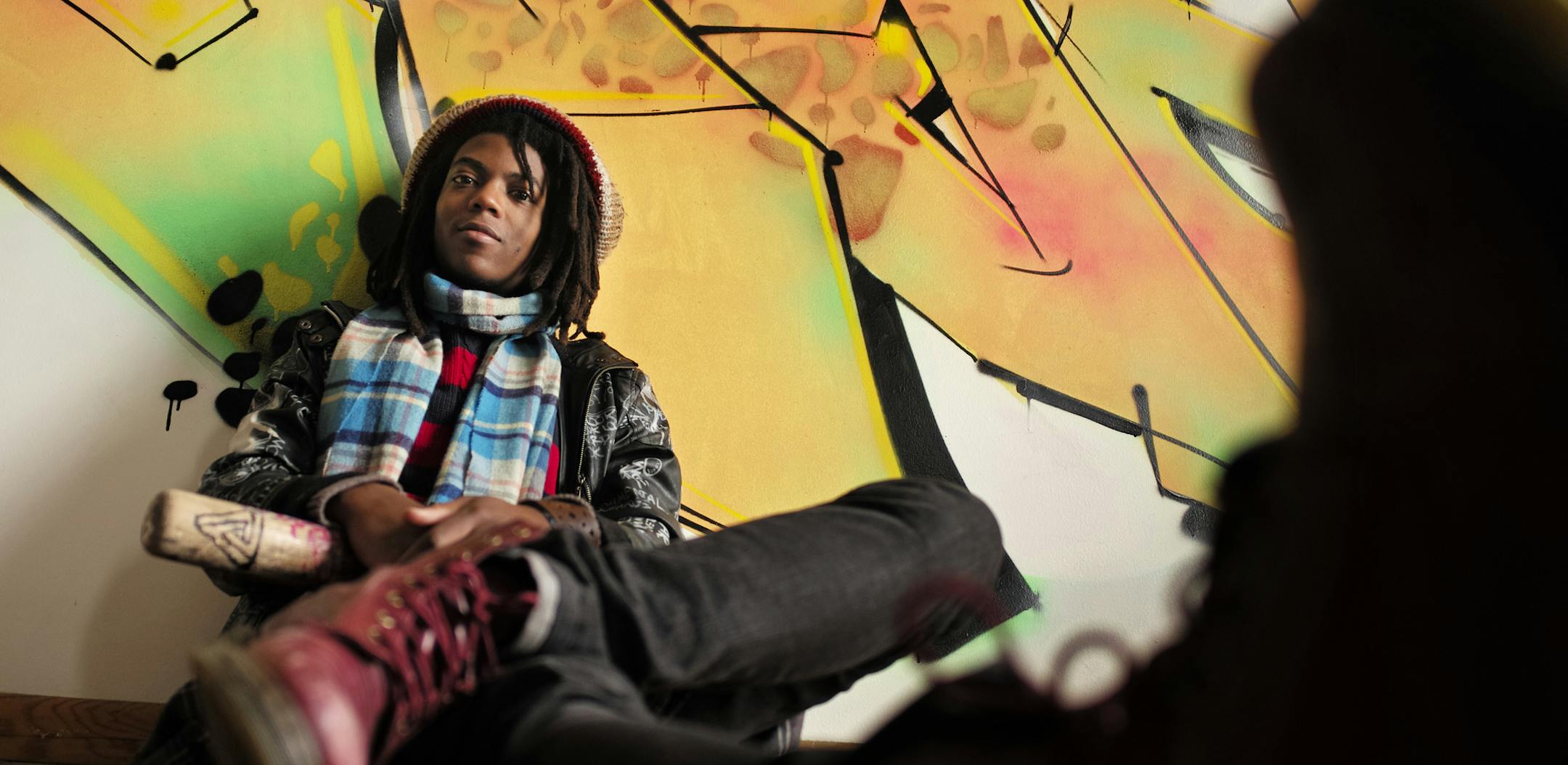 In downtown St. Paul, rapper Dem Atlas (Joshua Evans), who became the first local act signed to Rhymesayers Ent this decade and has his big coming out next week on the Welcome to MN Tour with Atmosphere.]rtsong-taatarii@startribune.com ORG XMIT: MIN1402051600261752