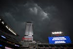 The Twins game Monday at Target Field was delayed by a thunderstorm. Progress has reportedly inched ahead in getting the Twins back on Comcast.
