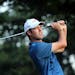 Robert Streb watches his tee shot on the eighth hole during the second round of the PGA Championship golf tournament at Baltusrol Golf Club in Springf