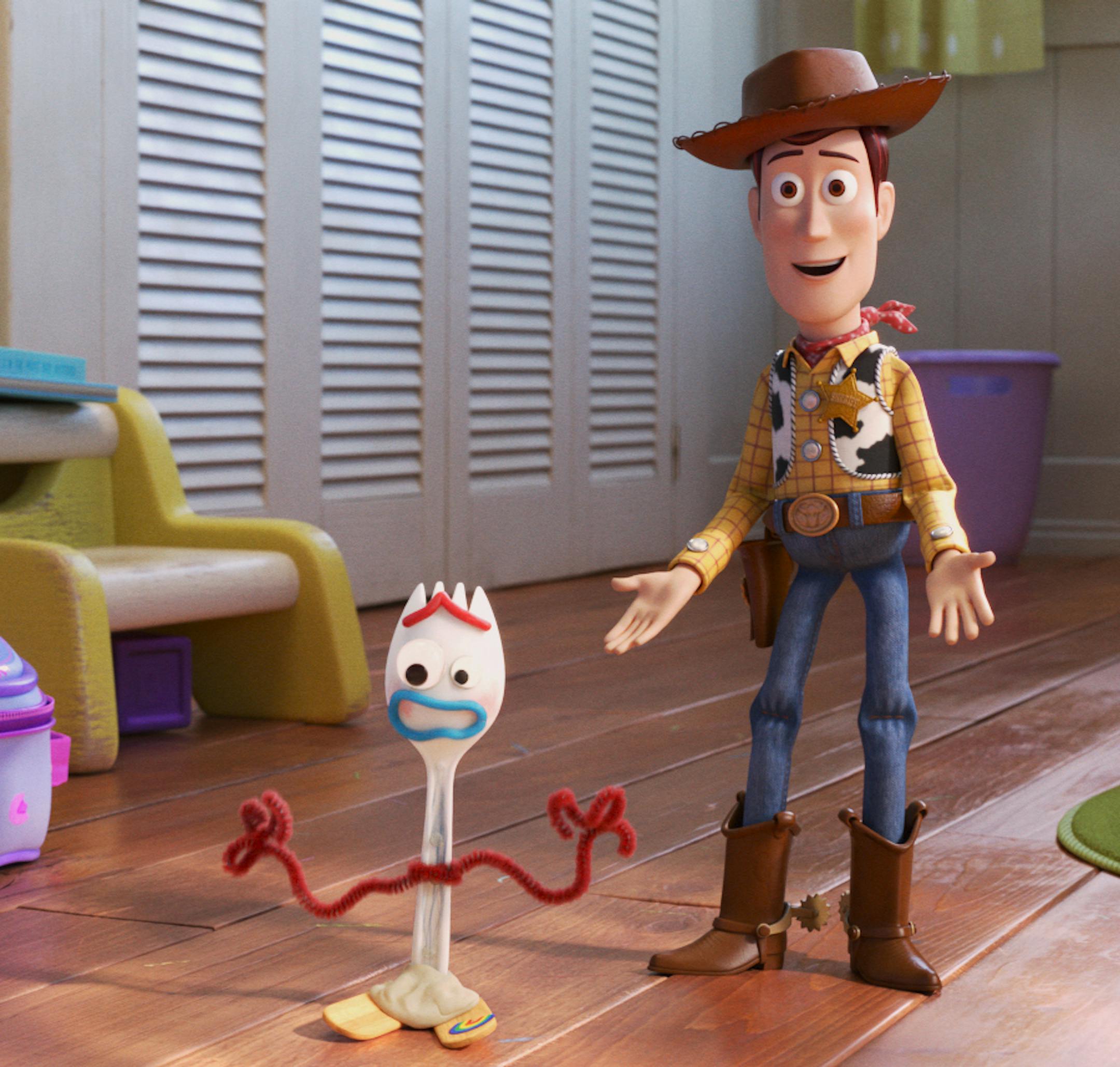 NEW FRIEND! – In Disney and Pixar’s “Toy Story 4,” Bonnie makes a new friend in kindergarten orientation—literally. When Forky—Bonnie’s craft-project-turned-toy—declares himself trash and not a toy, Woody takes it upon himself to show Forky why he should embrace being a toy. Featuring the voices of Tony Hale and Tom Hanks as Forky and Woody, “Toy Story 4” opens in U.S. theaters on June 21, 2019. ©2019 Dinsey/Pixar. All Ri