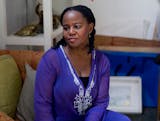 Author Edwidge Danticat sits for a portrait photo.