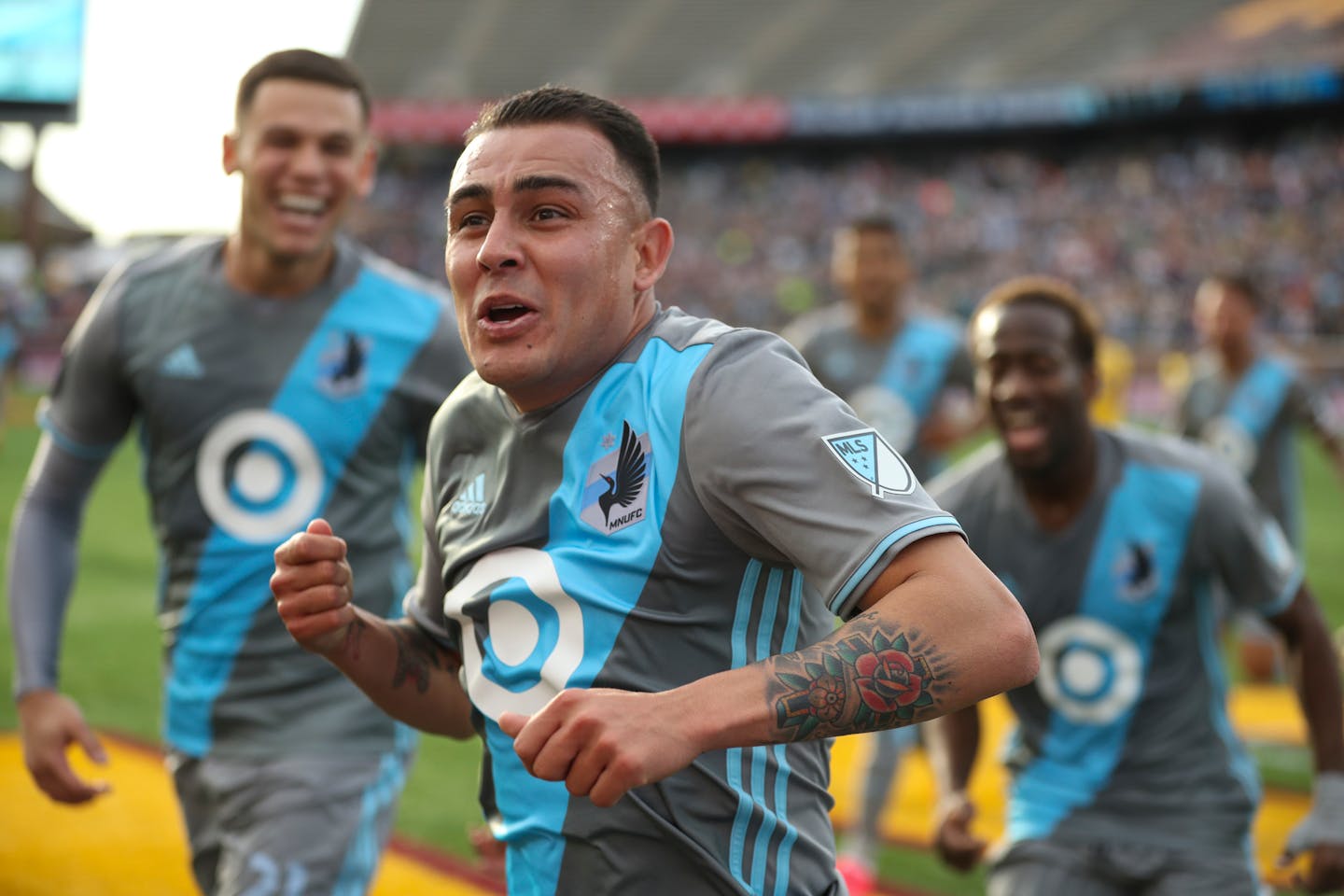 Minnesota United midfielder Miguel Ibarra celebrated his second-half goal against Colorado on Sunday afternoon, providing the Loons with a 1-0 victory.