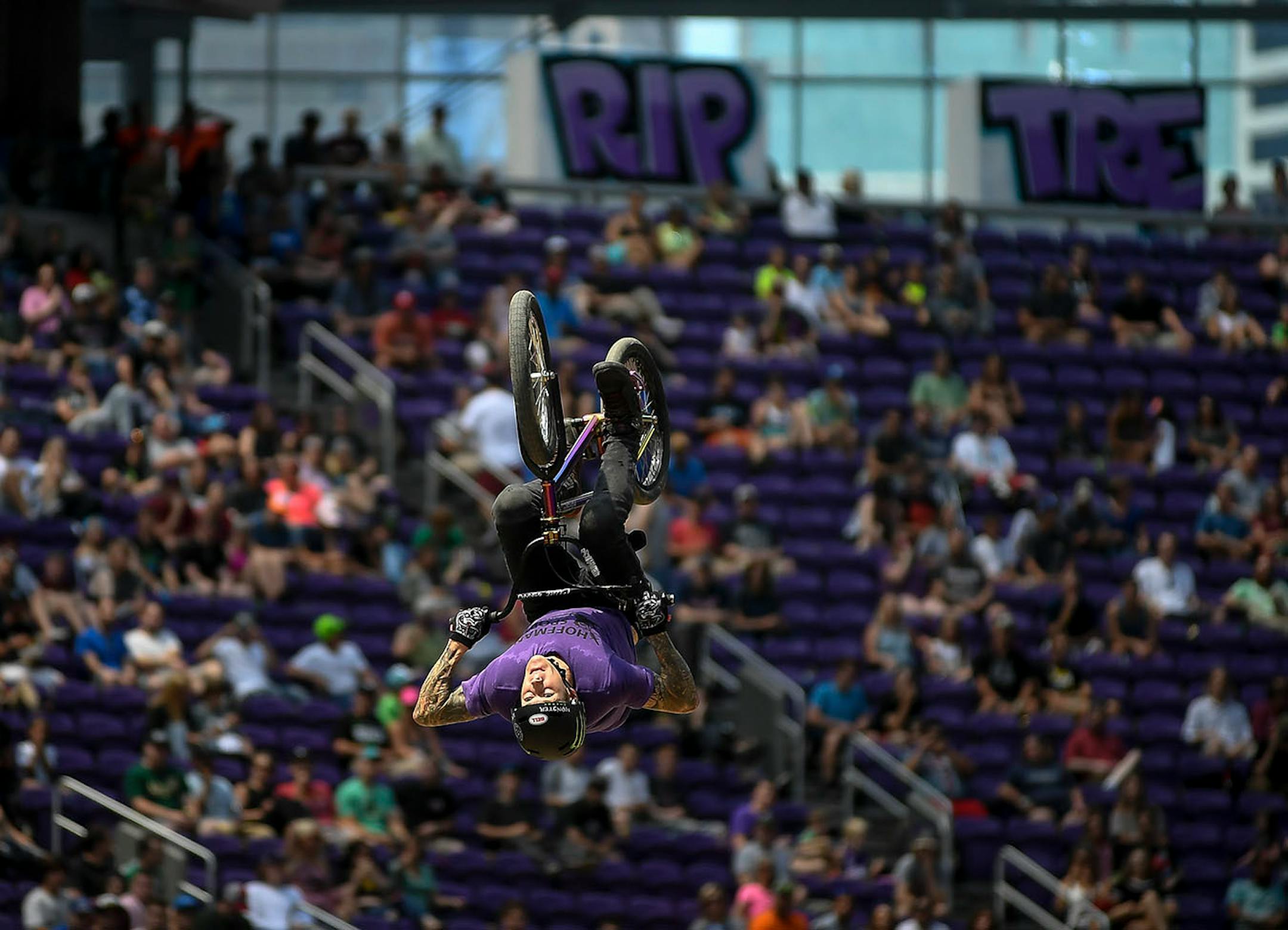 James Foster attempted a double backflip on the third jump during the BMX dirt finals. He was injured as he fell on his tailbone.