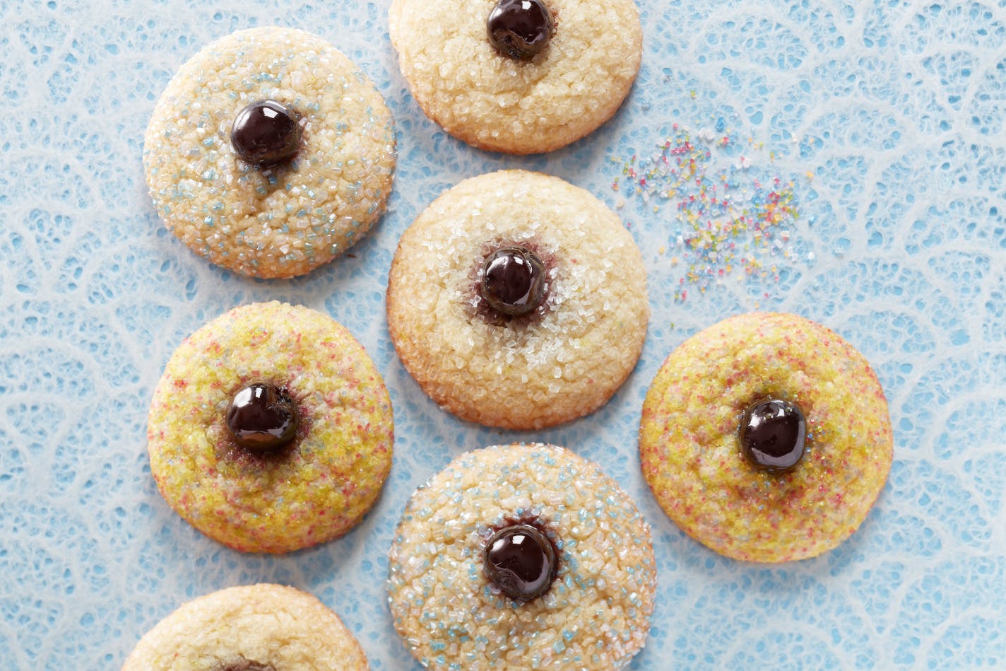 2022 Star Tribune Holiday Cookie Contest Finalist. Cardamom Cherry Buttons from Tammy Meyerhofer of Sartell, Minn. Photo by Dennis Becker, food styling by Lisa Golden Schroeder.