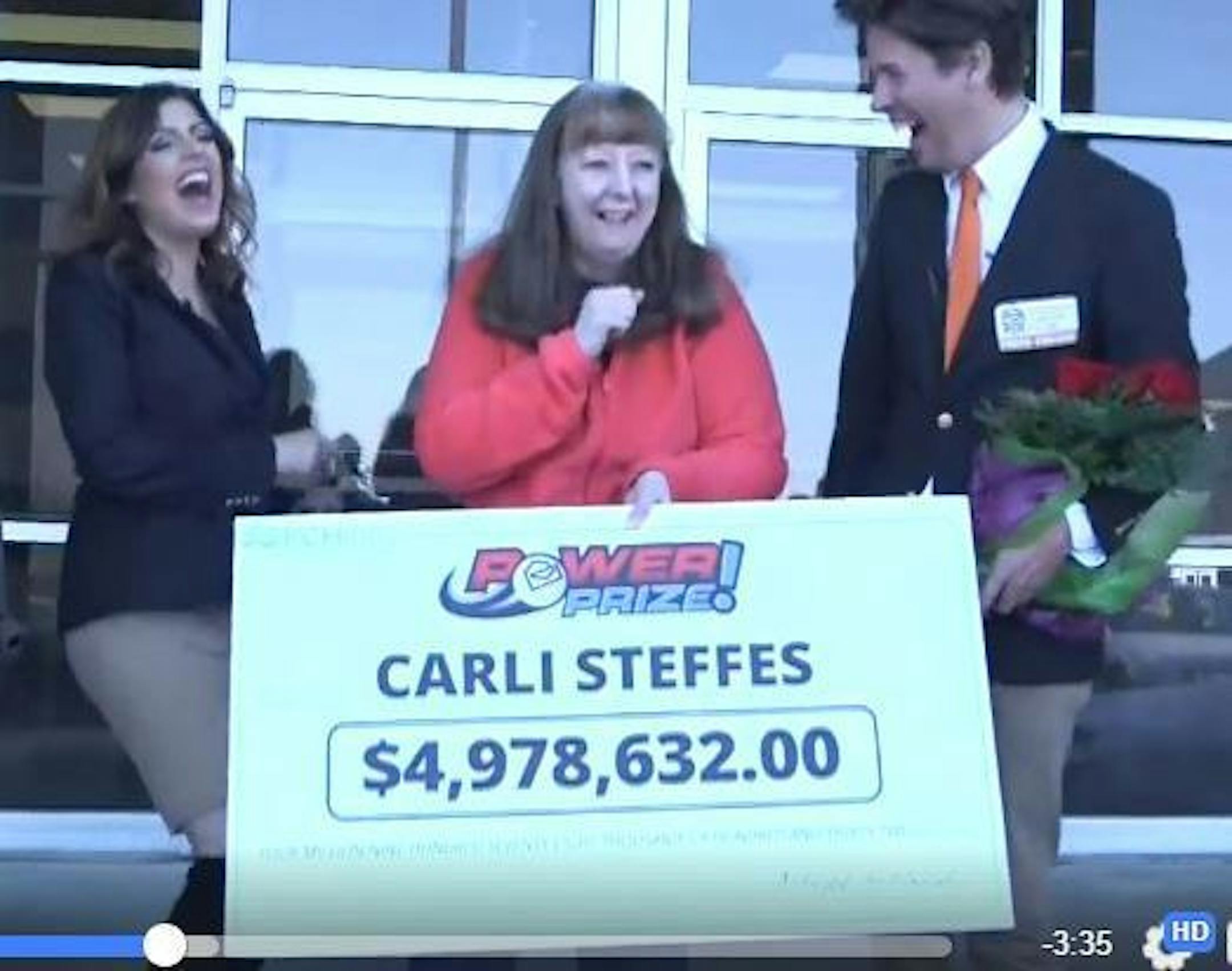 Carli Steffes could hardly contain herself when good fortune came upon her over the weekend.