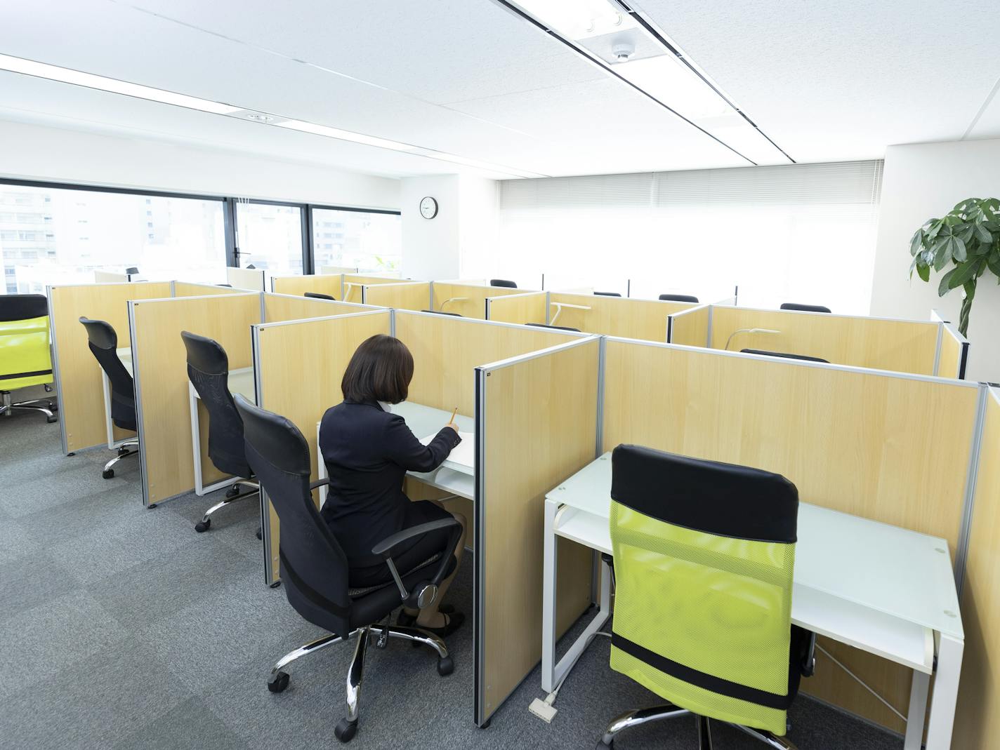 Woman sitting at desk and working