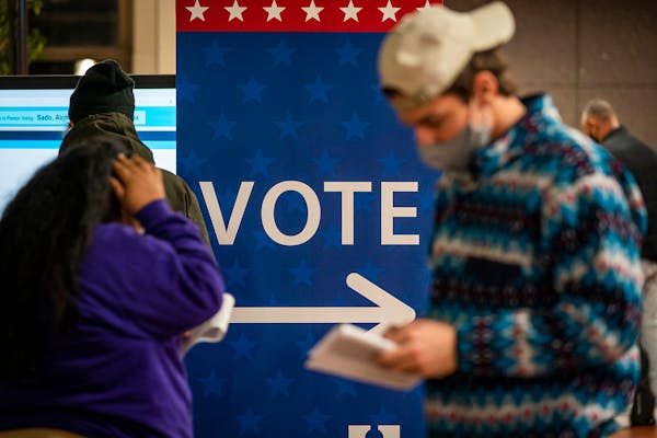 Voters waited to cast their ballots on the last day of early voting on Monday at the Hennepin County Government Center in Minneapolis.