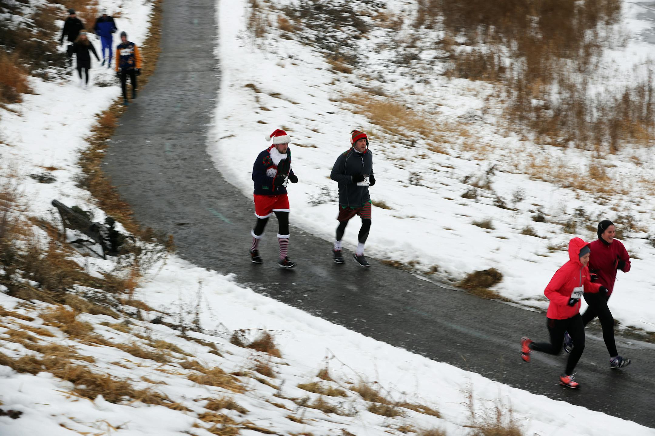 Some runners took things in stride, literally trying not to wipe out on the icy course.]In Maple Grove, a timed 5k run or walk around Arbor Lakes in Maple Grove, MN on USATF certified 5k course with family & friends occurred under very icy conditions.]Richard Tsong-Taatarii/rtsong-taatarii@startribune.com