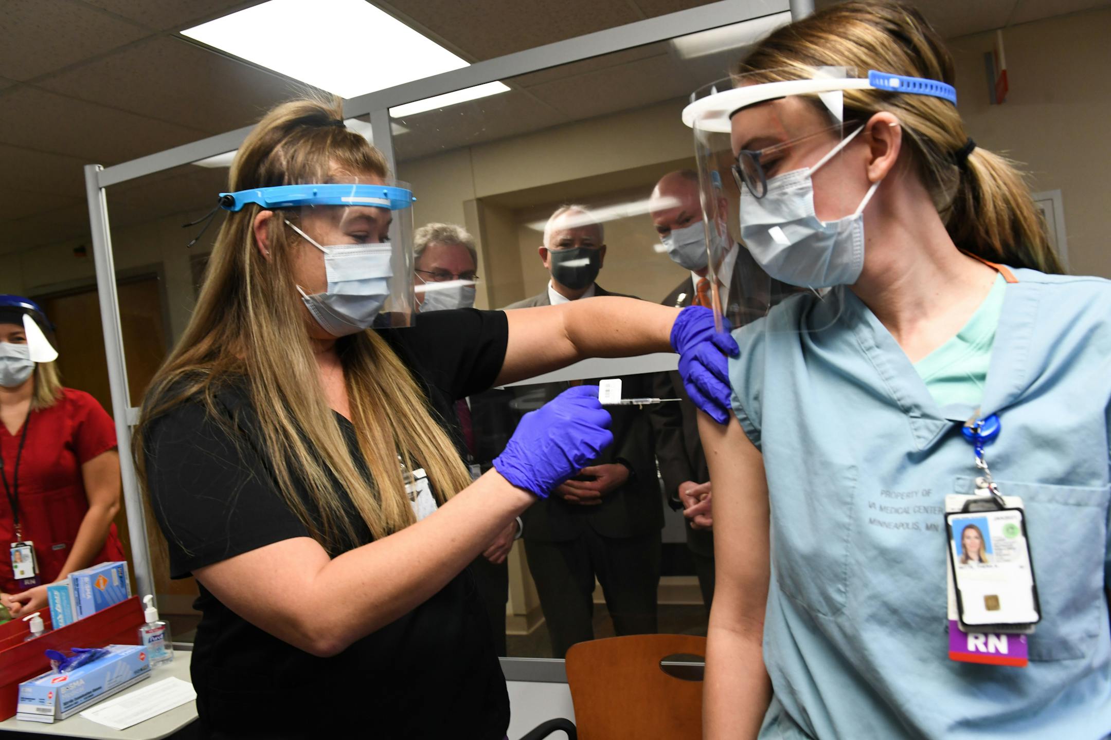 Thera Witte, RN received the COVID-19 vaccine on Dec. 15, 2020 at the Minneapolis VA hospital.