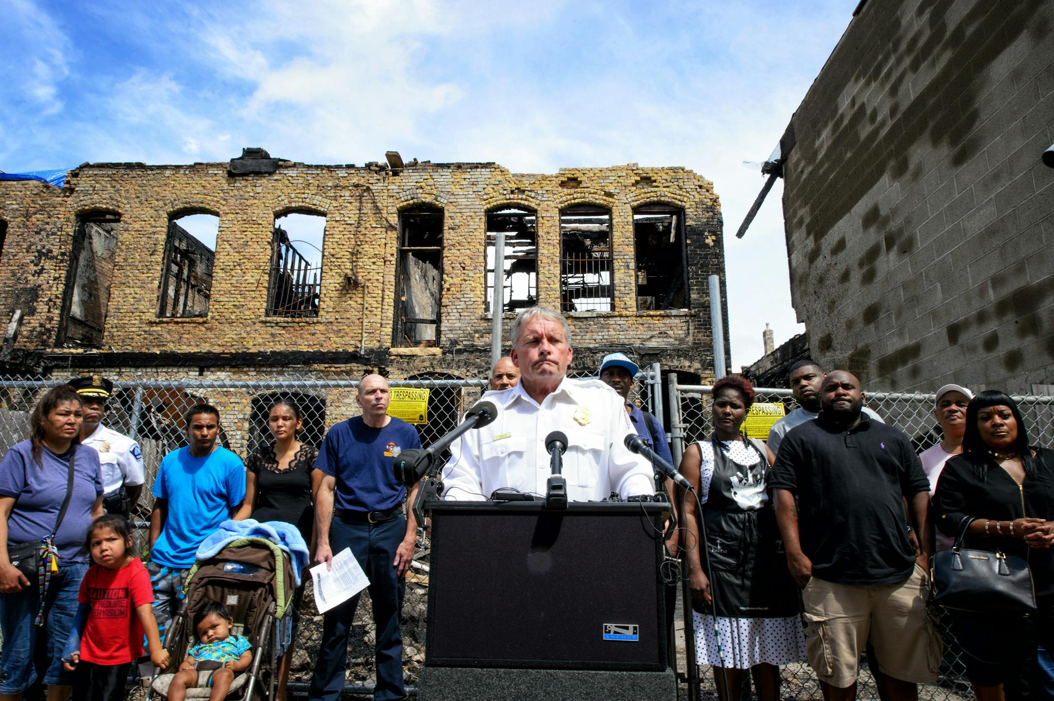 Minneapolis Fire Chief John Fruetel asked for the public's help in solving this fire.