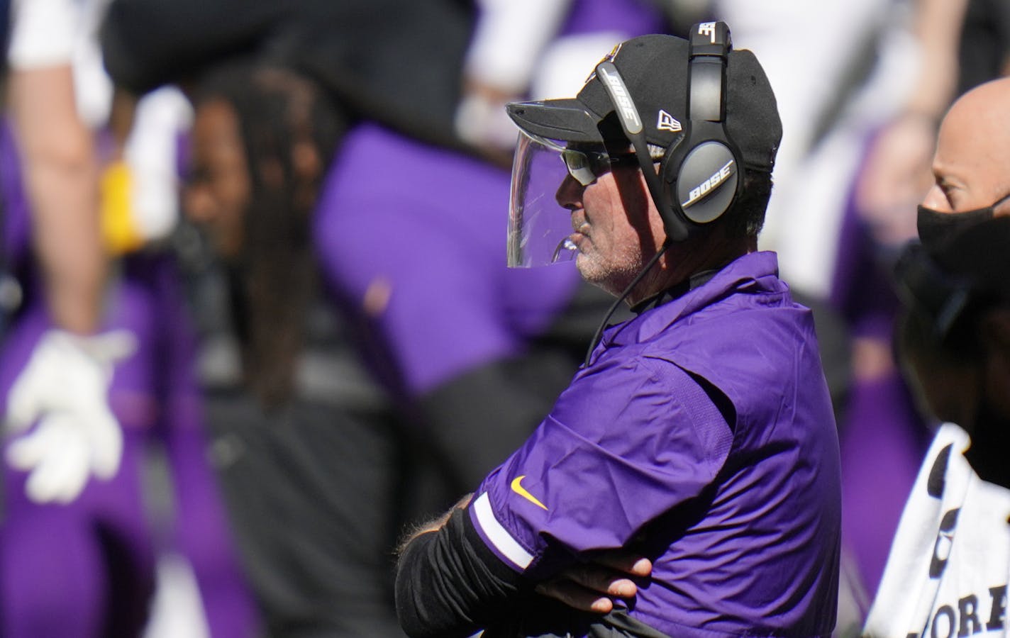 Minnesota Vikings head coach Mike Zimmer watches during the second half of an NFL football game against the Indianapolis Colts, Sunday, Sept. 20, 2020, in Indianapolis. (AP Photo/AJ Mast)