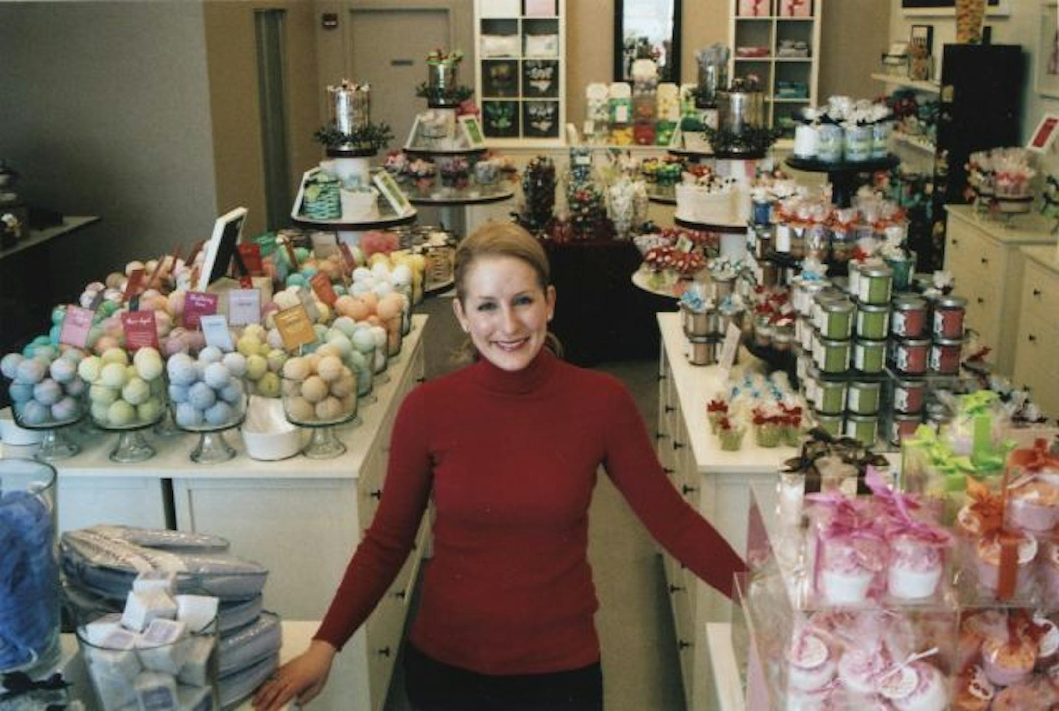 Danielle Radke is not above throwing a few bombs into your bathtub – bombs with names such as Boo Bomb and Merry Citrus. They go along with her "Soaktini" collection and other things she sells out of her Woodbury manufacturing/retail/wholesale operation.