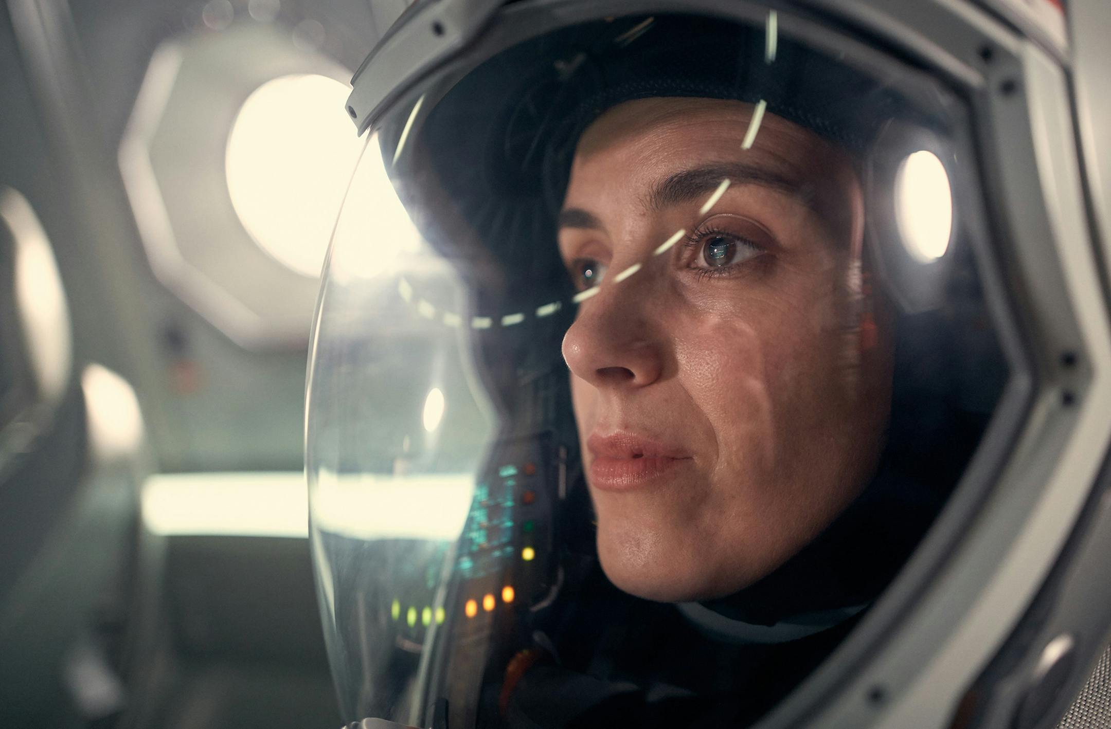 Clementine Poidatz as Amelie Durand the French mission physician and biochemist on the Daedalus. The global event series MARS premieres November 14 at 8/9c in the U.S. and internationally Sunday November 13 on the National Geographic Channel. (photo credit: National Geographic Channels/Robert Viglasky)