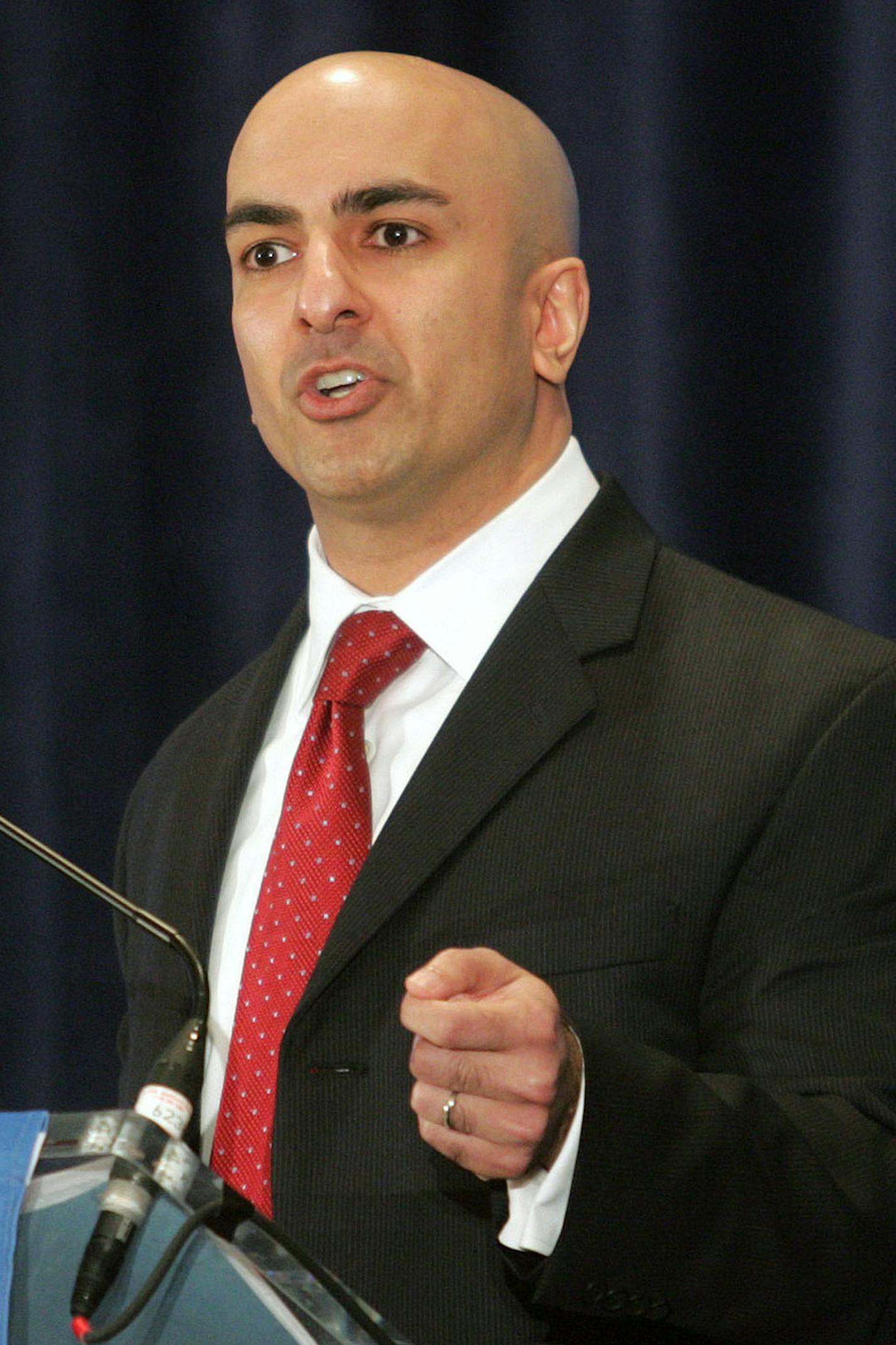 **STANDALONE PHOTO** (NYT50) NEW YORK -- Nov. 10, 2008 -- TREASURY-KASHKARI -- Assistant Treasury Secretary Neel Kashkari speaks to the Securities Industry Financial Market Association in New York on Monday, Nov. 10, 2008. Kashkari is interim head of the federal government's financial industry bailout program. (Hiroko Masuike/The New York Times) ORG XMIT: NYT50