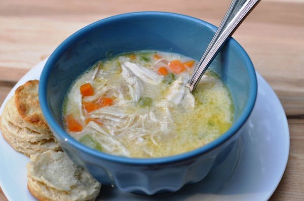 Alex Roberts and his family often serve Creamy Chicken Soup with biscuits.