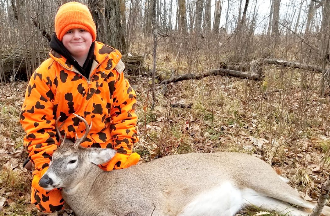Ben Cederberg of Delano shot a buck near Sebeka, Minn., on opening weekend. His father, Cory, shot a similar sized buck within 10 seconds.