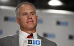 FILE - In this July 24, 2018, file photo, Maryland head coach DJ Durkin speaks at the Big Ten Conference NCAA college football media days in Chicago. 