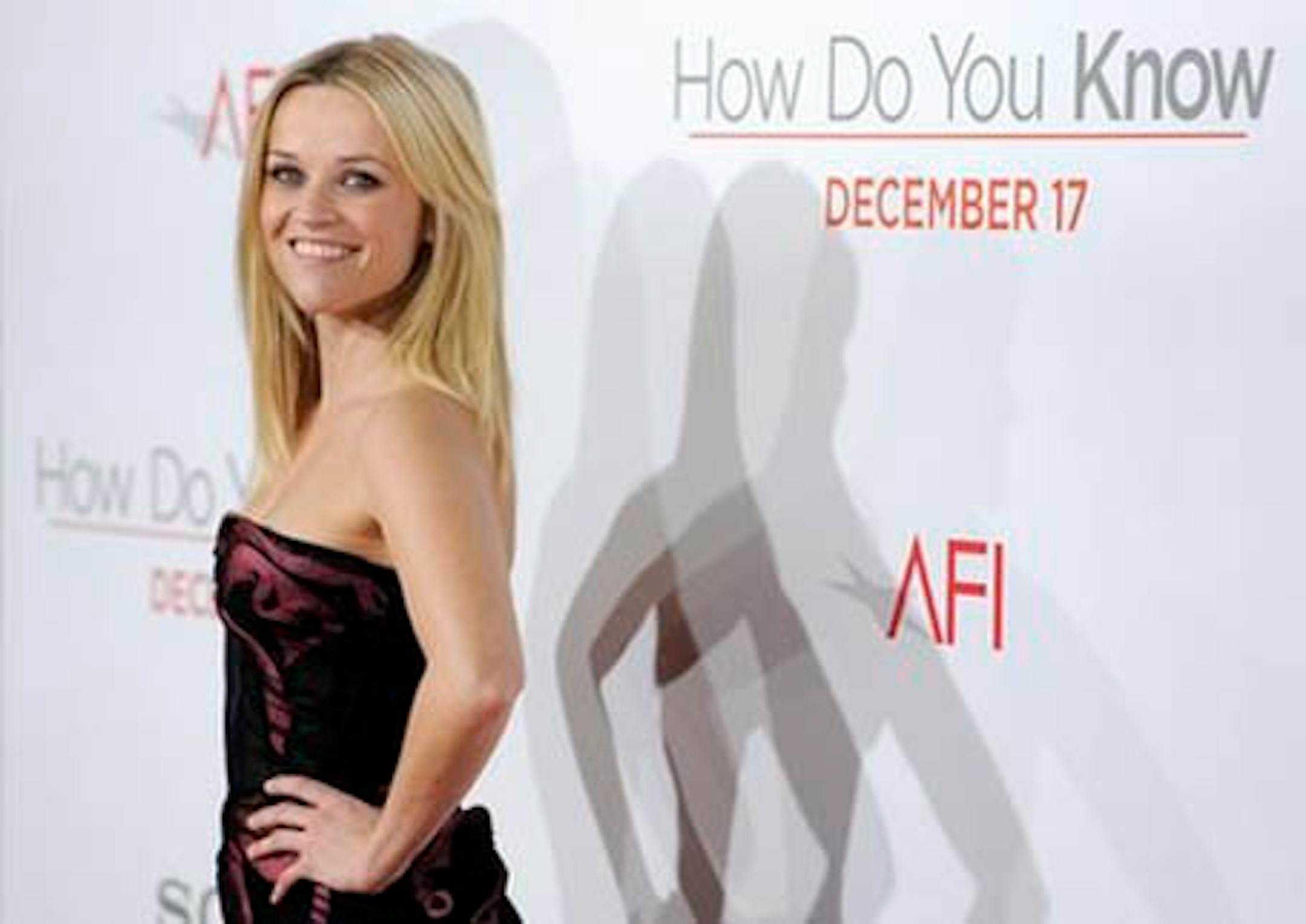 Reese Witherspoon, a cast member in "How Do You Know," poses at the premiere of the film in Los Angeles, Monday, Dec. 13, 2010. (AP Photo/Chris Pizzello)