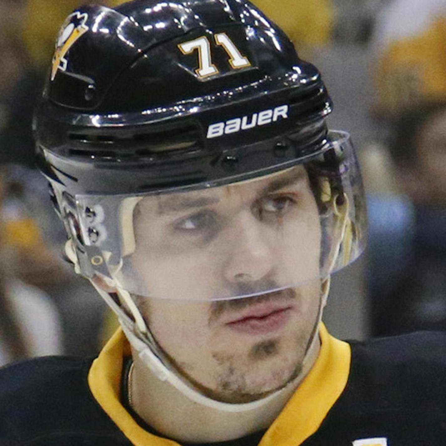 Pittsburgh Penguins' Evgeni Malkin (71) plays during of Game 2 of the NHL hockey Stanley Cup Eastern Conference finals against the Tampa Bay Lightning Monday, May 16, 2016, in Pittsburgh. (AP Photo/Gene J. Puskar) ORG XMIT: PAKS