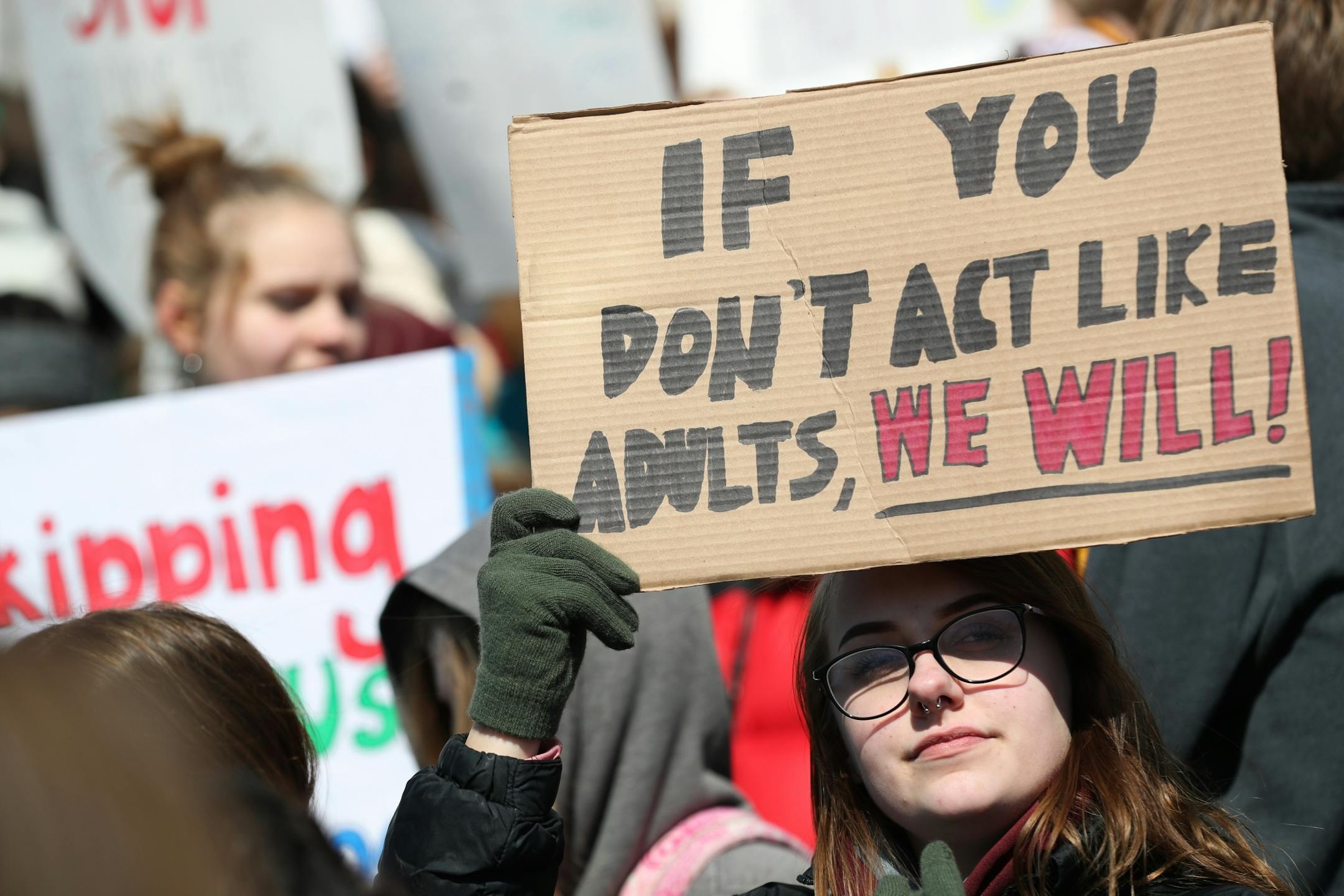 Minnesota students left school and went to the Capitol in St. Paul to be part of an international climate change protest, joining hundreds of thousands of students in more than 100 countries around the globe on Friday, March 15, 2019.