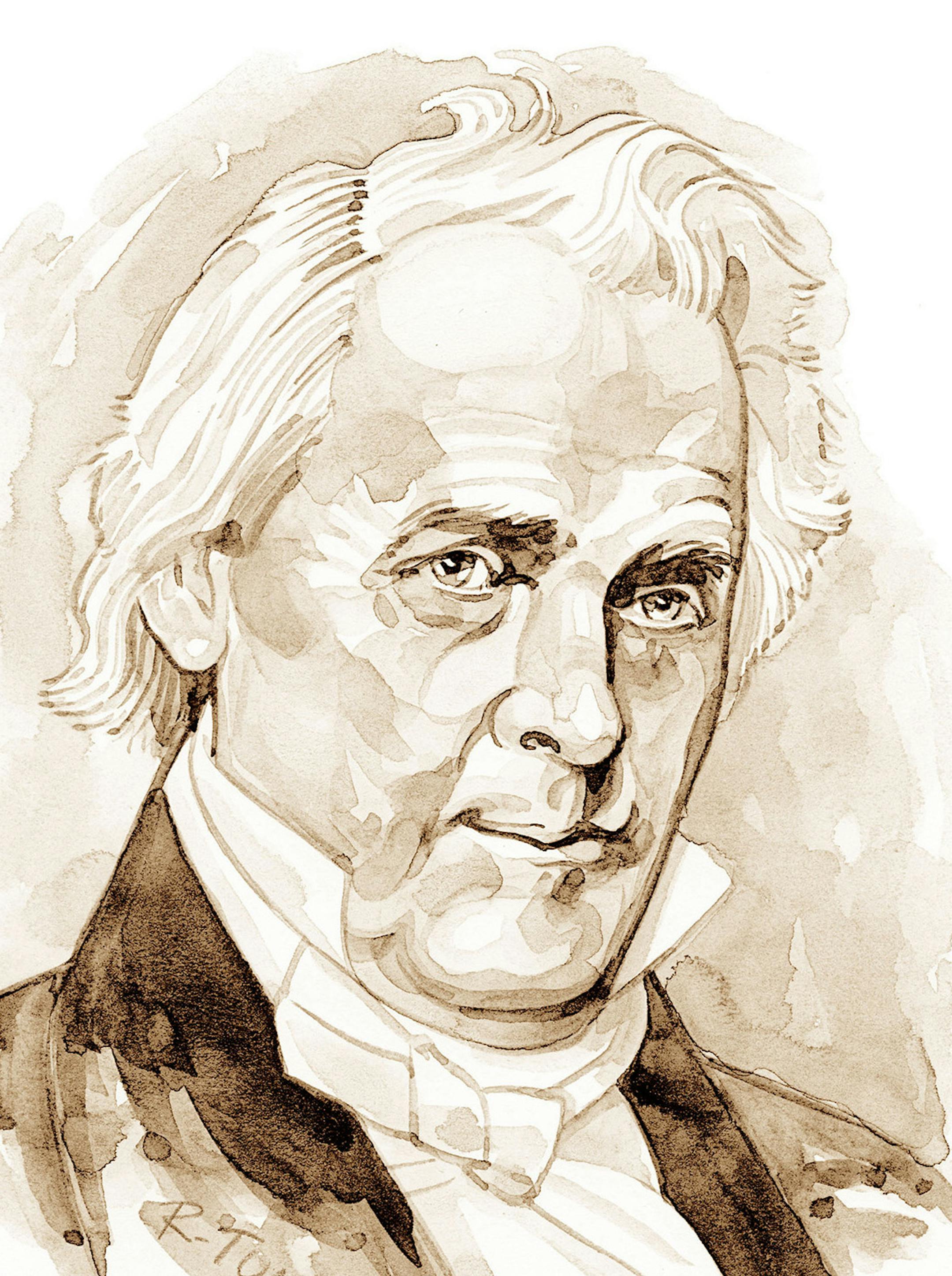 300 dpi Rick Tuma portrait of James Buchanan Jr., a U.S. president. Chicago Tribune 2013<p> 01028000; 10011000; 11000000; 11006004; 11006005; 11006006; 2013; ACE; defense; executive branch; FEA; head of state; james buchanan jrå; krt; krt2013; krtcampus campus; krtculture culture; krtfeatures features; krtgovernment government; krthistory history; krtholiday holiday; krtlifestyle lifestyle; krtnamer north america; krtnational national; krtpolitics politics; krtpresday president's day presid
