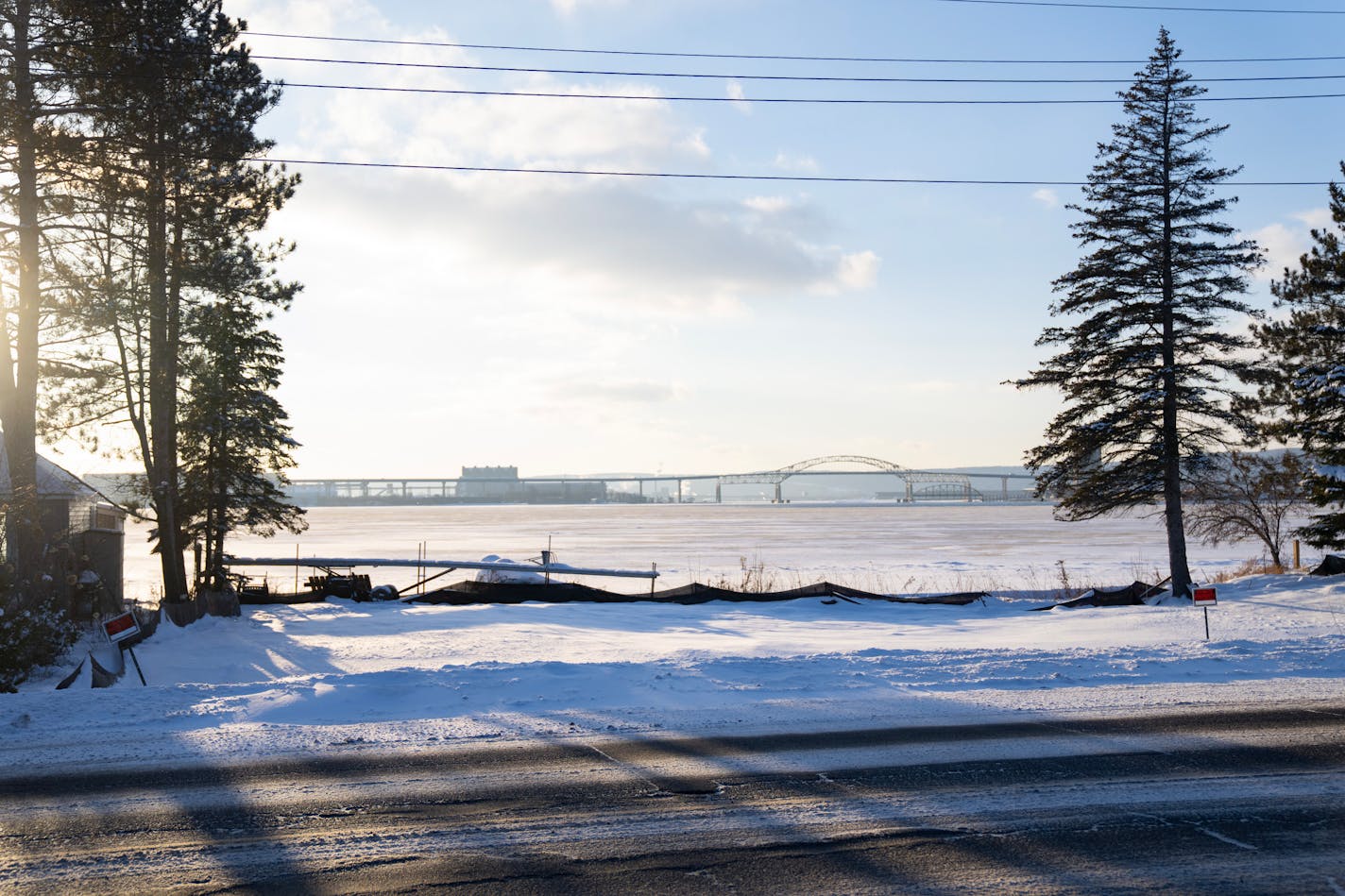 A plot of land that has been purchased and cleared by the Cargill family is seen Thursday, Jan. 11, 2024, on Park Point in Duluth, Minn. ]