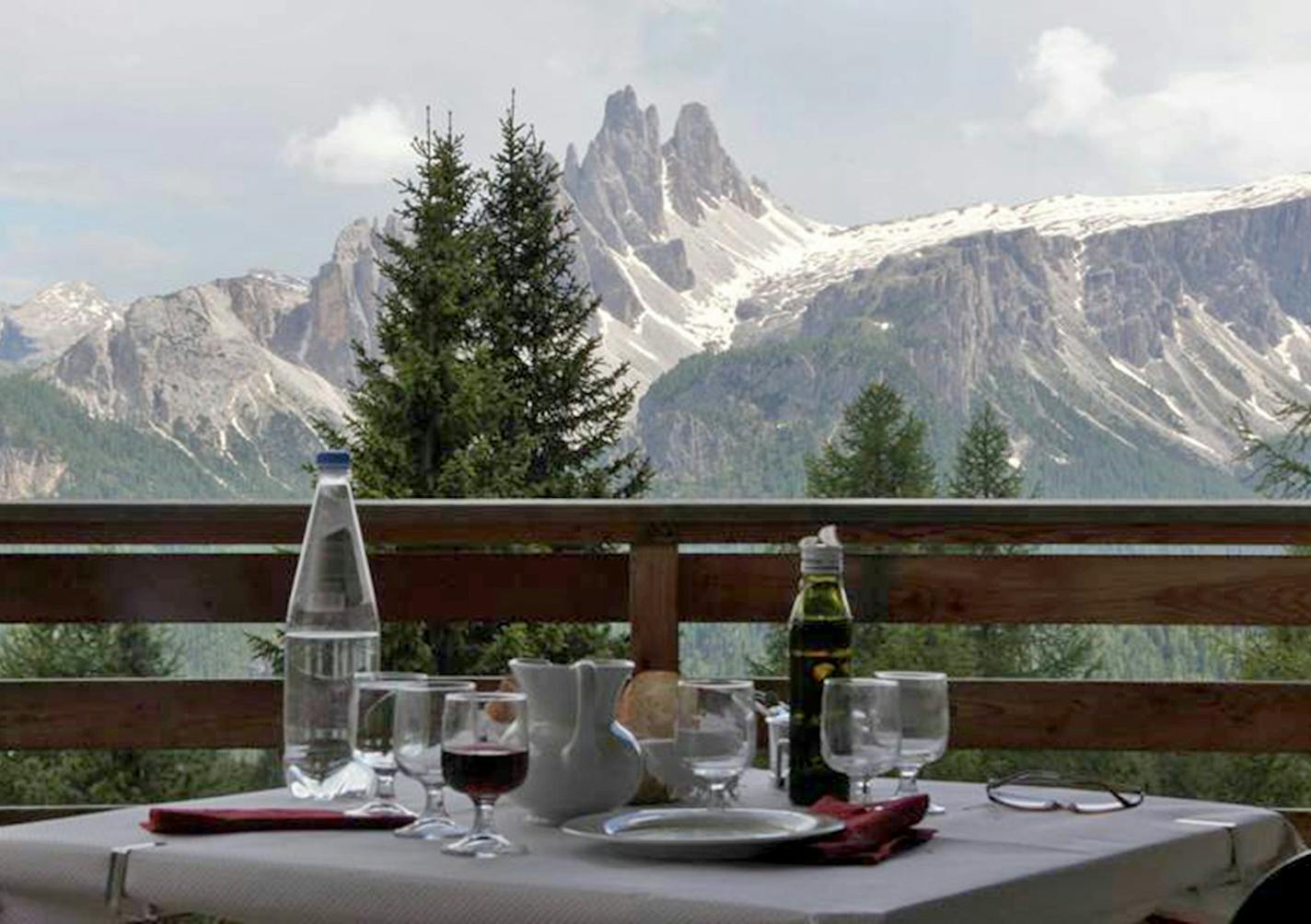 Lunch can take hours with views like this, at a mountain inn above the town of Cortina, in the Dolomites of Northern Italy. And then there&#x2019;s the food and drink: regional cheeses, prosecco, pasta alla boscaiola, a wine list a mile long.