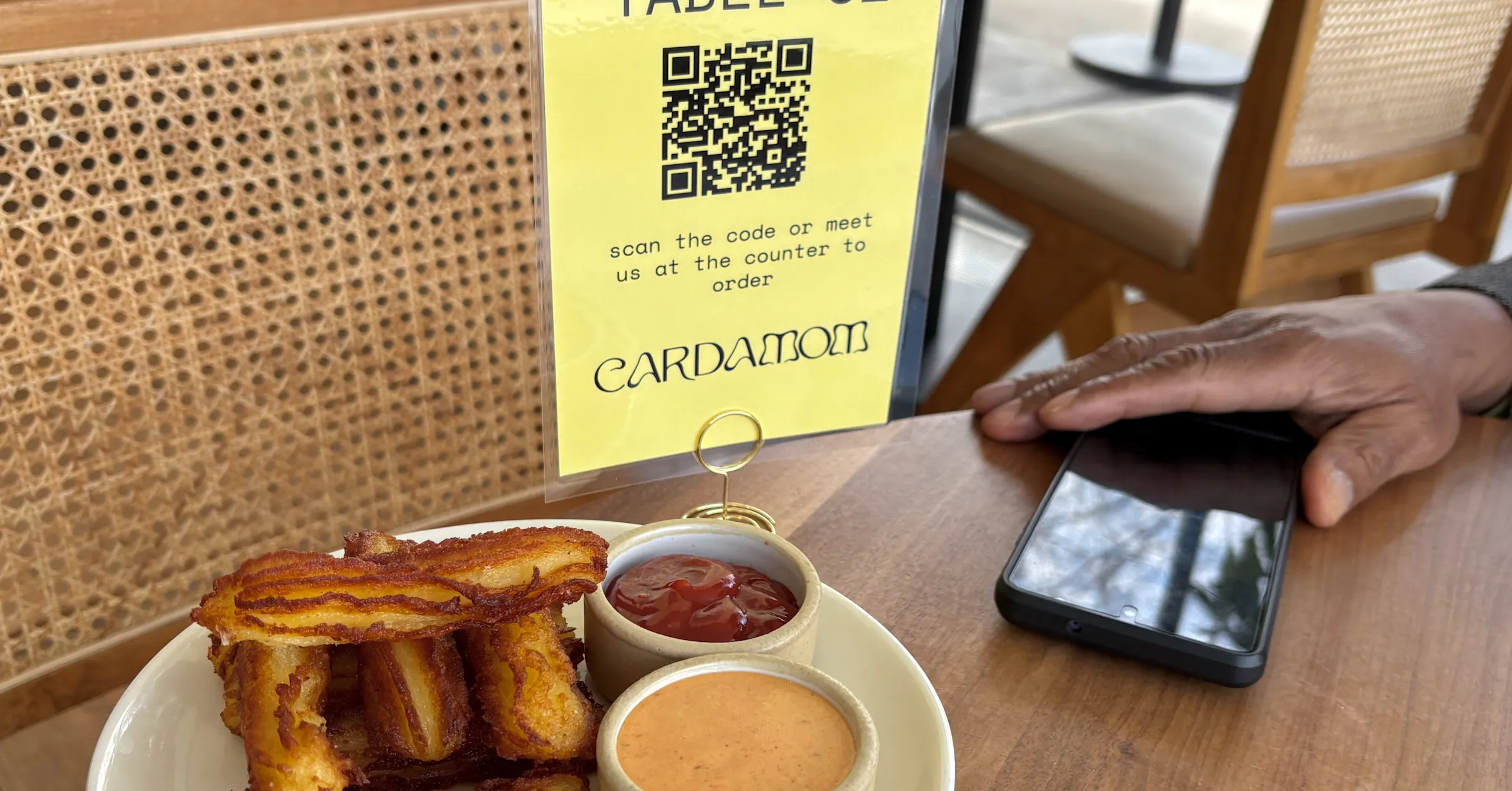 Brion: Please scan the QR code for your dining experience