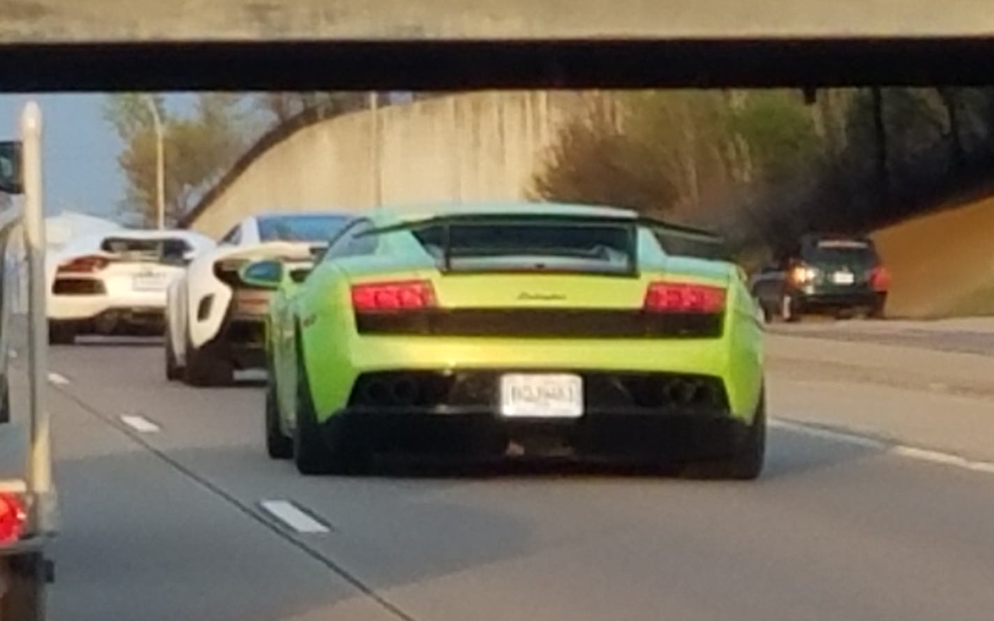 Three of the sports cars that were caught going more than 100 miles per hour.