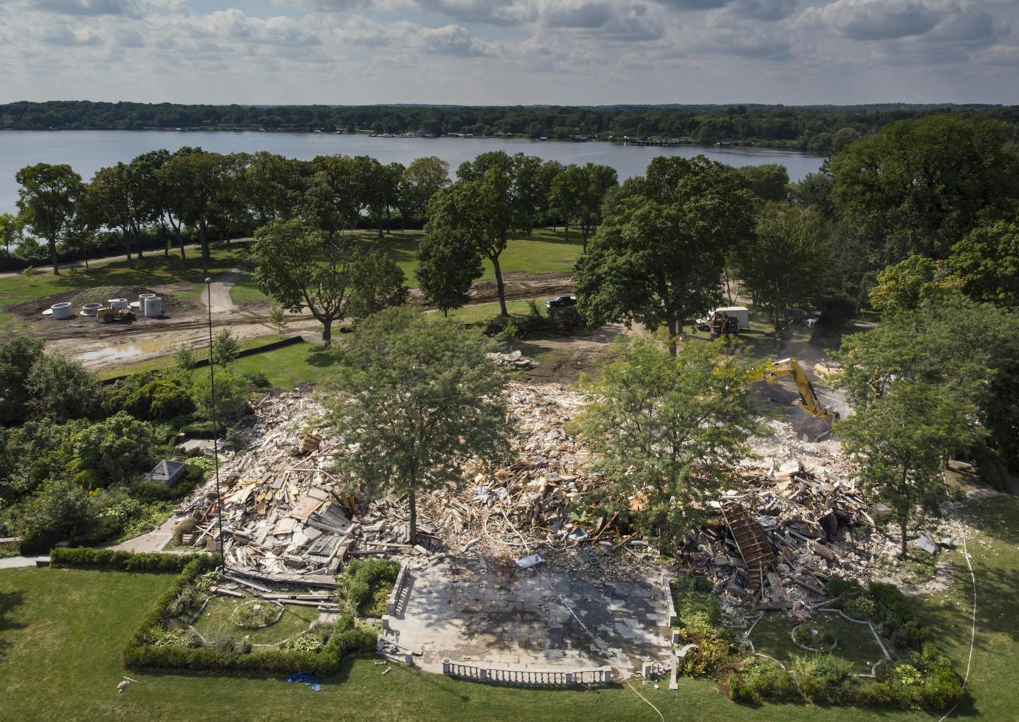 The demolished remains of the Pillsbury Mansion were photographed Wednesday, August 29, 2018 in Orono, Minn. ] AARON LAVINSKY &#xef; aaron.lavinsky@startribune.com The demolished remains of the Pillsbury Mansion were photographed Wednesday, August 29, 2018 in Orono, Minn.