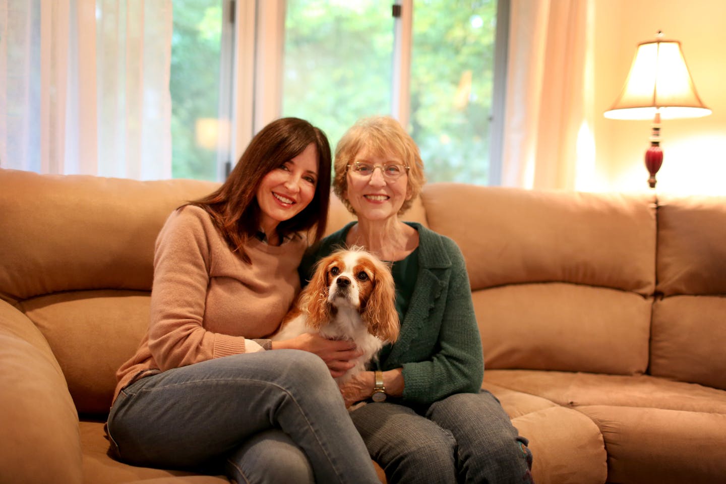 Ali Jarvis with mom Joan Boettcher of Eden Prairie and "granddog" Maggie Moo. "I loved Maggie from the start and she loves me," Boettcher said.