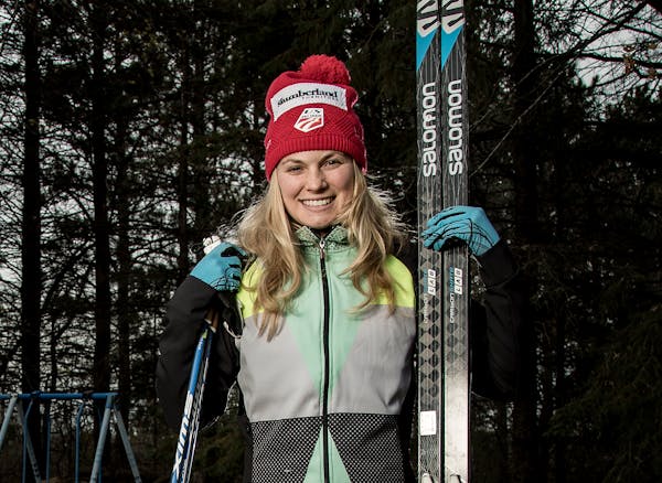 Olympic cross country gold medalist Jessie Diggins is photographed at her home Afton, Minn., in this file photo.