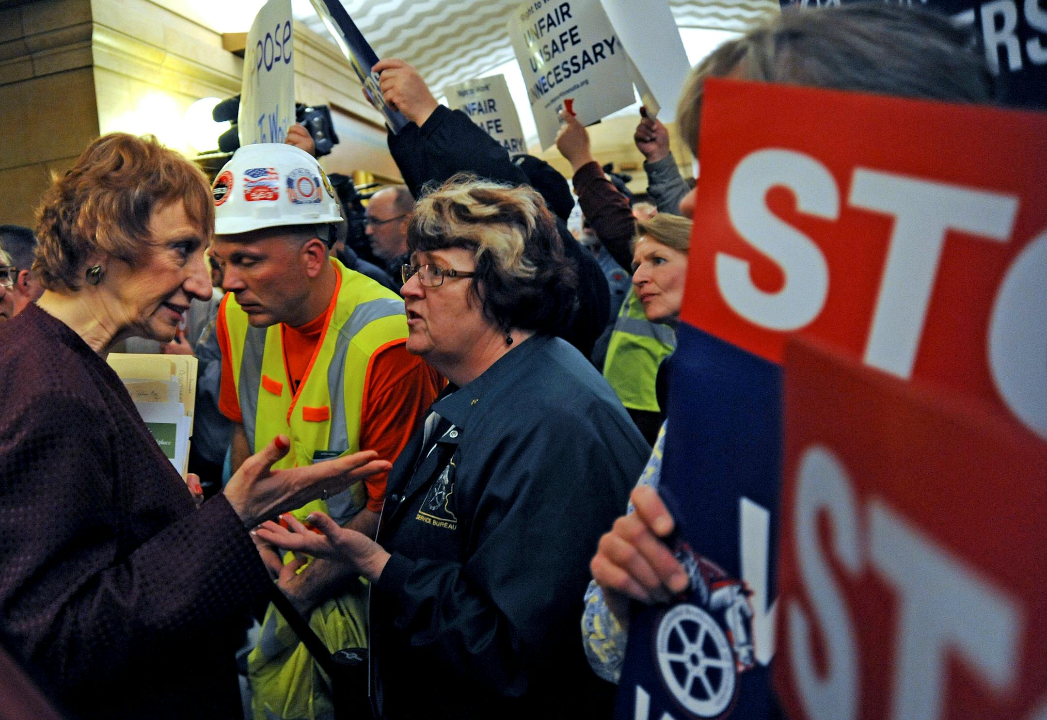 Sen. Barb Goodwin, DFL-Columbia Heights (left) wants Minnesota to spend $5.5 million to establish three 16-bed "jail diversion hubs" for mentally ill people throughout Minnesota. A proposed network of facilities intended to reduce the number of mentally ill people who languish in county jails is facing resistance from mental health advocates, who say Minnesota should focus instead on a statewide expansion of proven intervention programs.