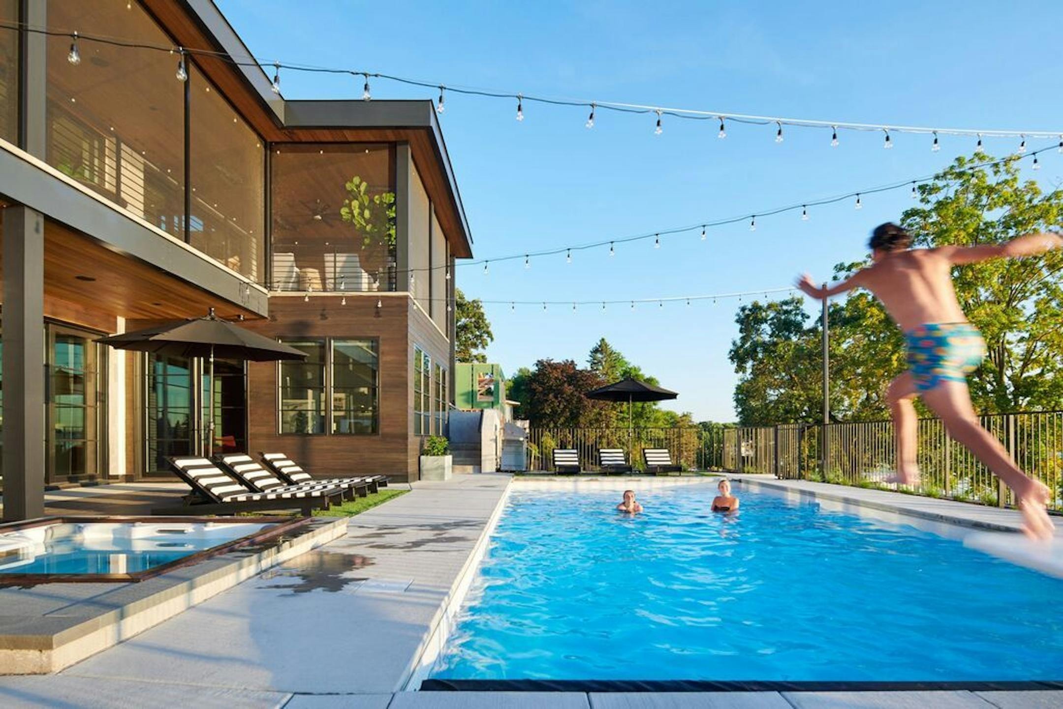 The backyard pool.