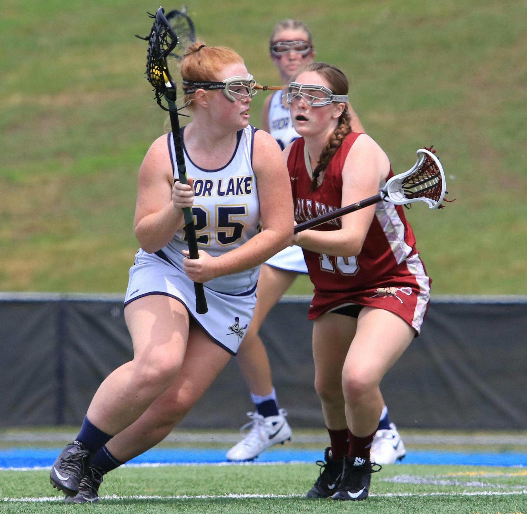 Prior Lake's Lexi Peer (25) scored four goals in the Lakers' quarterfinal game against Maple Grove at Minnetonka High School. Photo by Cheryl Myers, SportsEngine