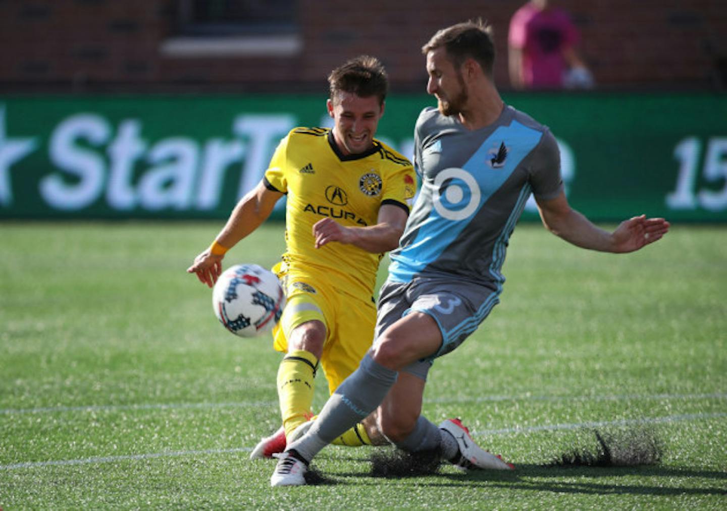 Ethan Finlay played against Minnesota United when the Columbus Crew SC played at TCF Bank Stadium on July 4.