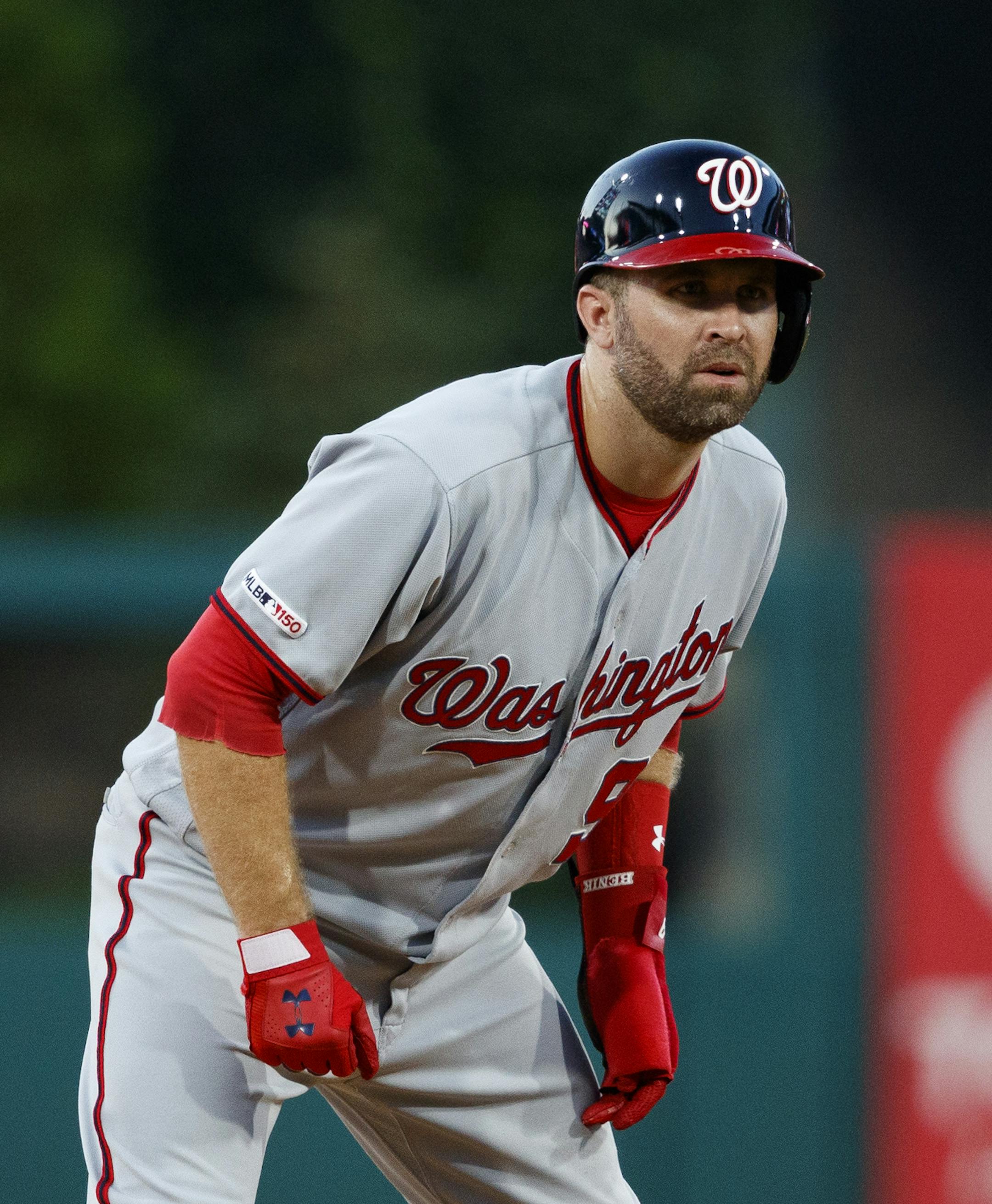Washington Nationals' Brian Dozier runs the bases during a baseball game against the Philadelphia Phillies, Friday, July 12, 2019, in Philadelphia. (AP Photo/Matt Slocum)