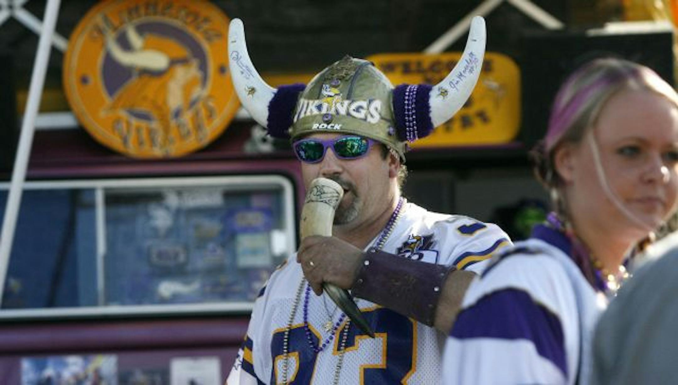 Enjoying a cold one outside the Metrodome