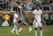 Minnesota United defender Michael Boxall (15) celebrated after scoring a first half goal against the Portland Timbers in the first half. ] AARON LAVIN