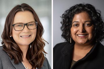 Melissa Wind, left, is the media organization's first head of philanthropic partnerships. Kavita Kumar has been promoted as the Star Tribune's communi