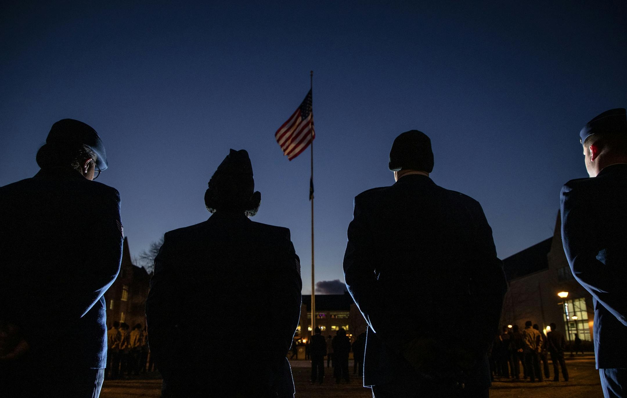 The Black Knights Joint Precision Drill Team of the University of St. Thomas ROTC held a 24-hour vigil in honor of U.S. military service on Monday.