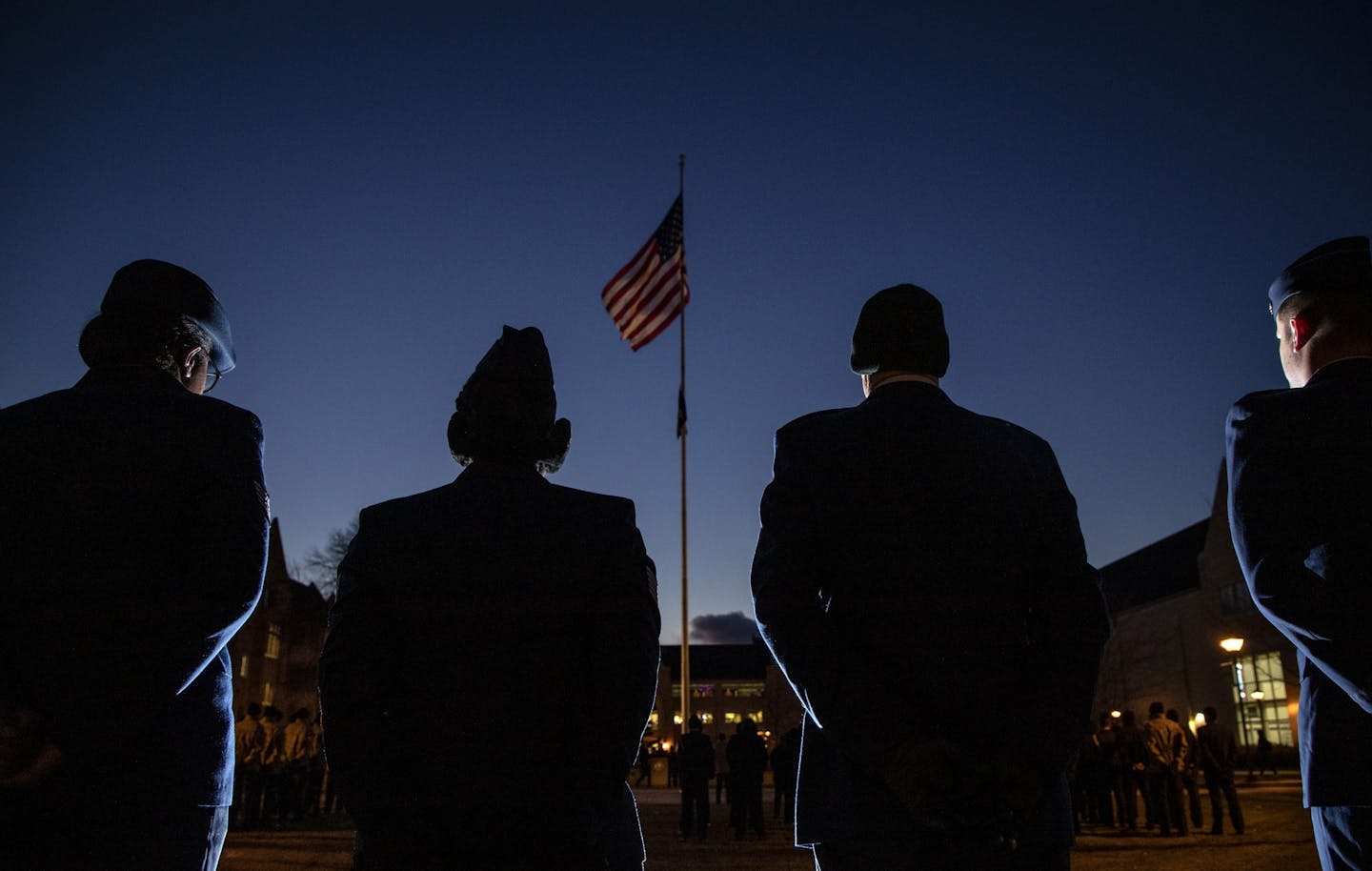 The Black Knights Joint Precision Drill Team of the University of St. Thomas ROTC held a 24-hour vigil in honor of U.S. military service on Monday.