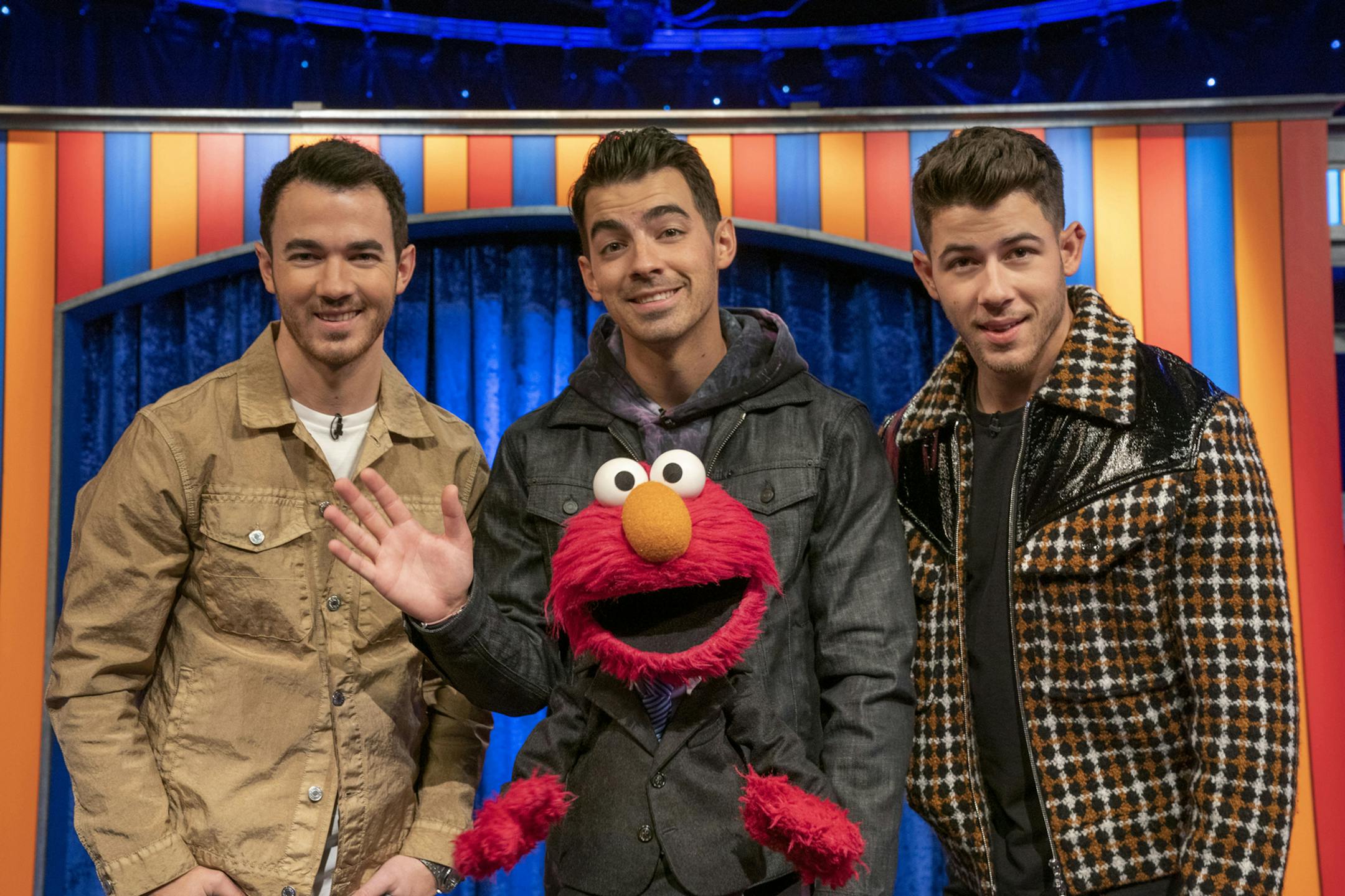 The Jonas Brothers drop in on HBO Max's "The Not Too Late Show With Elmo."